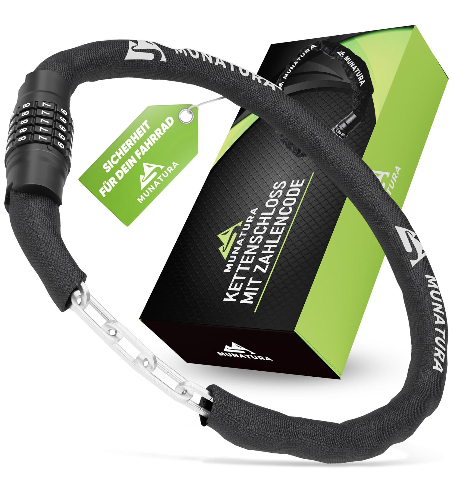 Munatura Bicycle Lock with Numerical Lock 100cm - High Safety Bike Lock for E-Bikes - Secure Your Ride Worldwide - Buy Online on GoSupps.com