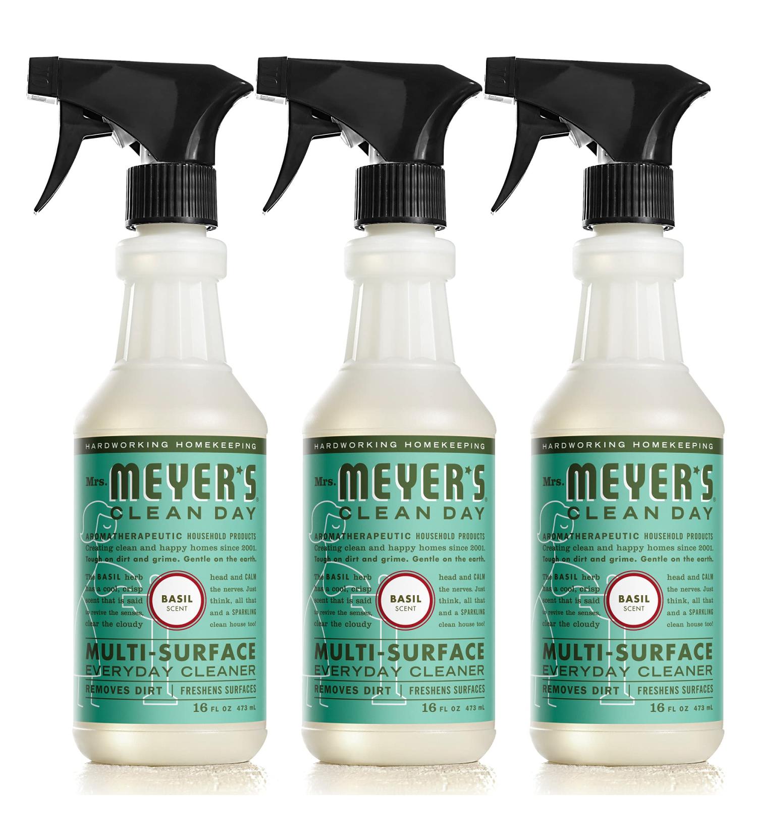 Mrs. Meyer's Basil All-Purpose Cleaner Spray â€“ 16 Fl Oz (Pack of 3) | Eco-Friendly & Effective - Buy Online on GoSupps.com