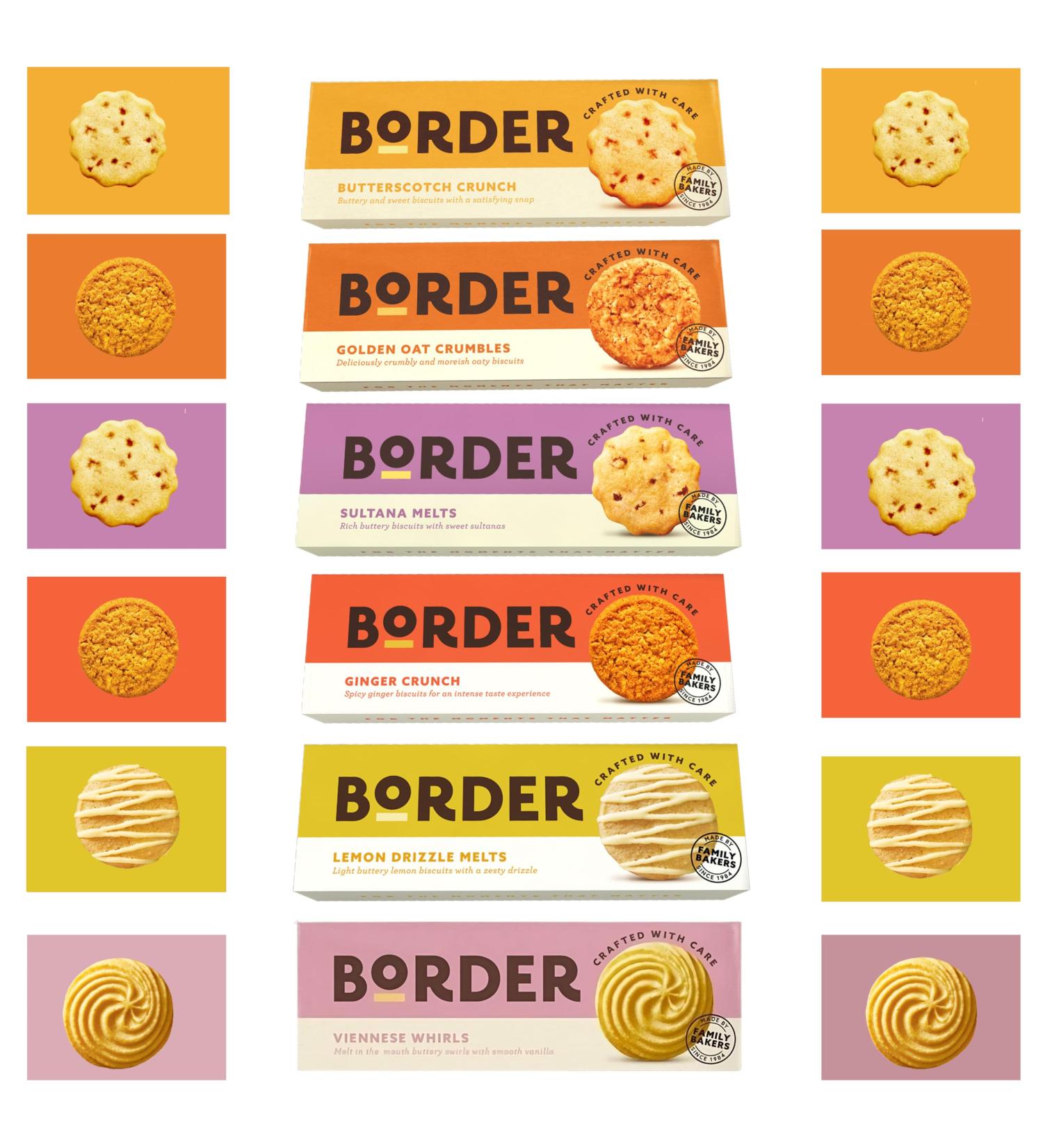 Border Biscuits Pick N Mix - Create Custom Biscuits Combo with 4+ Flavours | Butterscotch Crunch Fiery Ginger Sultana Melts Lemon Drizzle | 4 Pack - Perfect Biscuits Gift Set for Cookies Lovers Pack of 4 - Buy Online on GoSupps.com
