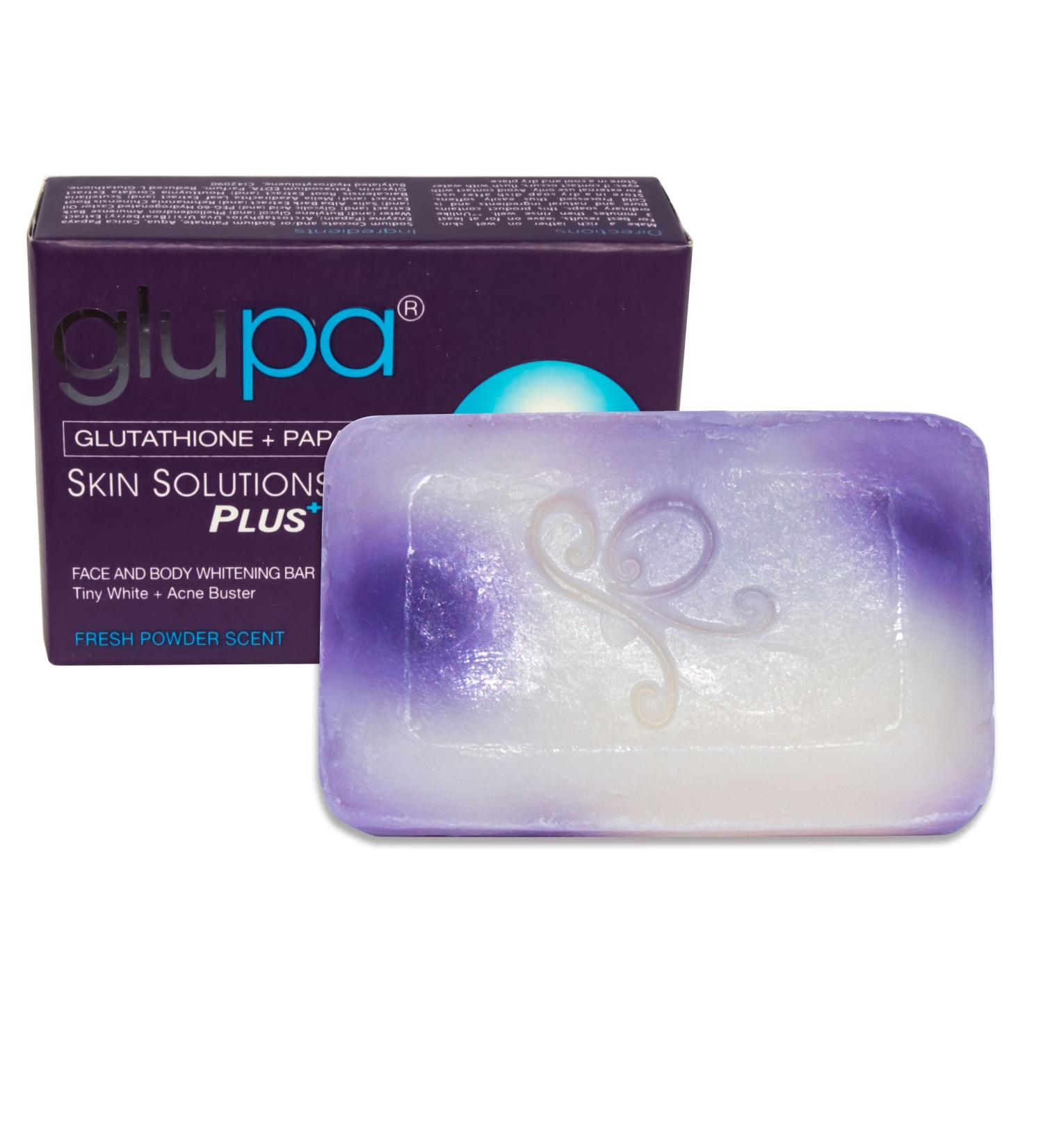 New Glupa Skin Solutions Plus Whitening Face and Body Bar 100 Grams - Buy Online on GoSupps.com