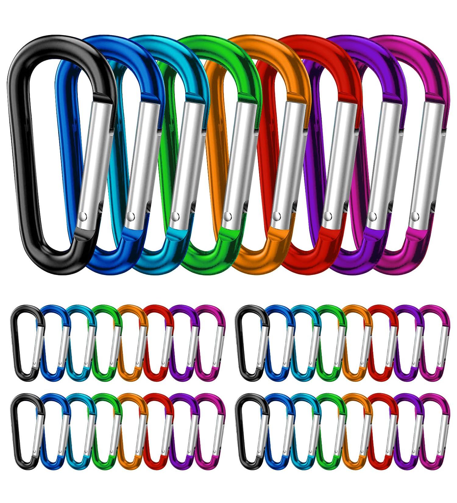 40 StK Colorful Carabiner Hooks Set | 4mm Small Snap Hook Keyring for Backpack Dog Leash Camping & Fishing - International Shipping Available - Buy Online on GoSupps.com