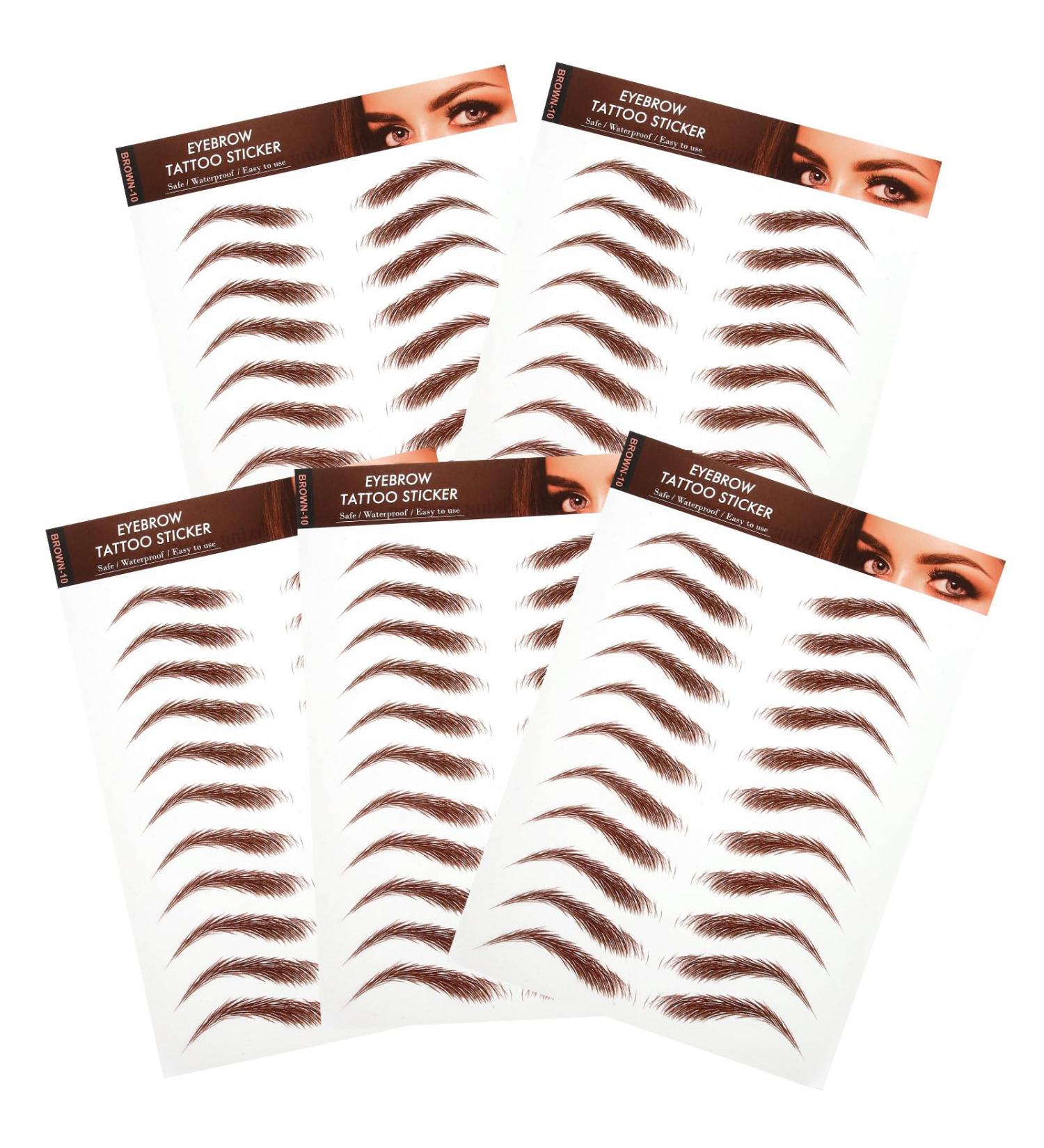 IMIKEYA 5 Autocollants Sourcils Marron Waterproof Effet Tatouage Kit Maquillage Sourcils R aliste pour pilation et Mise Transfert d'Eau Solide pour Teint Naturel Usage Quotidien - Buy Online on GoSupps.com