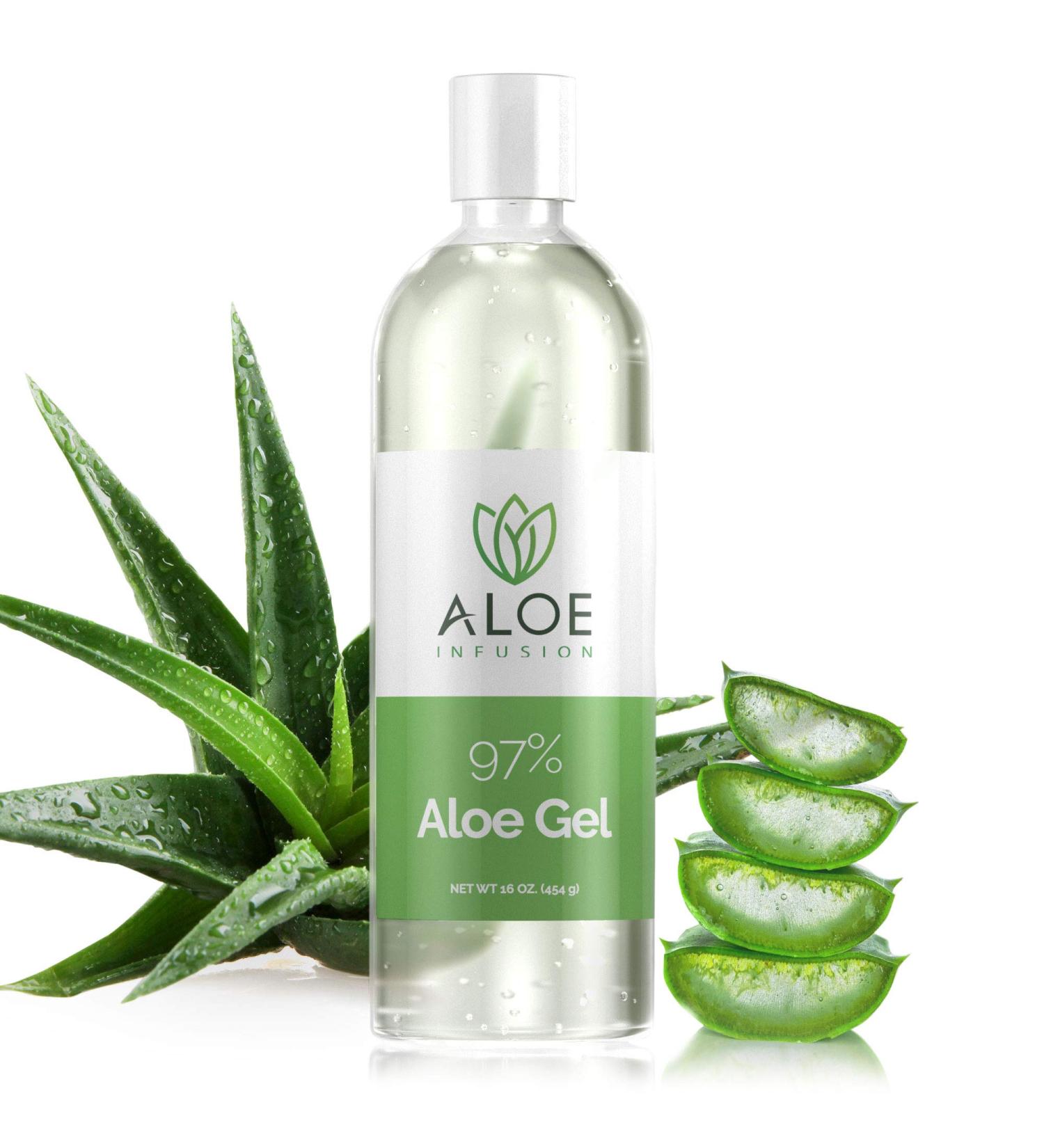 Organic Aloe Vera Gel - Deeply Hydrating Skin Care for Face, Body & Hair - Sunburn Relief - 16 Oz - Made in USA - Buy Online on GoSupps.com