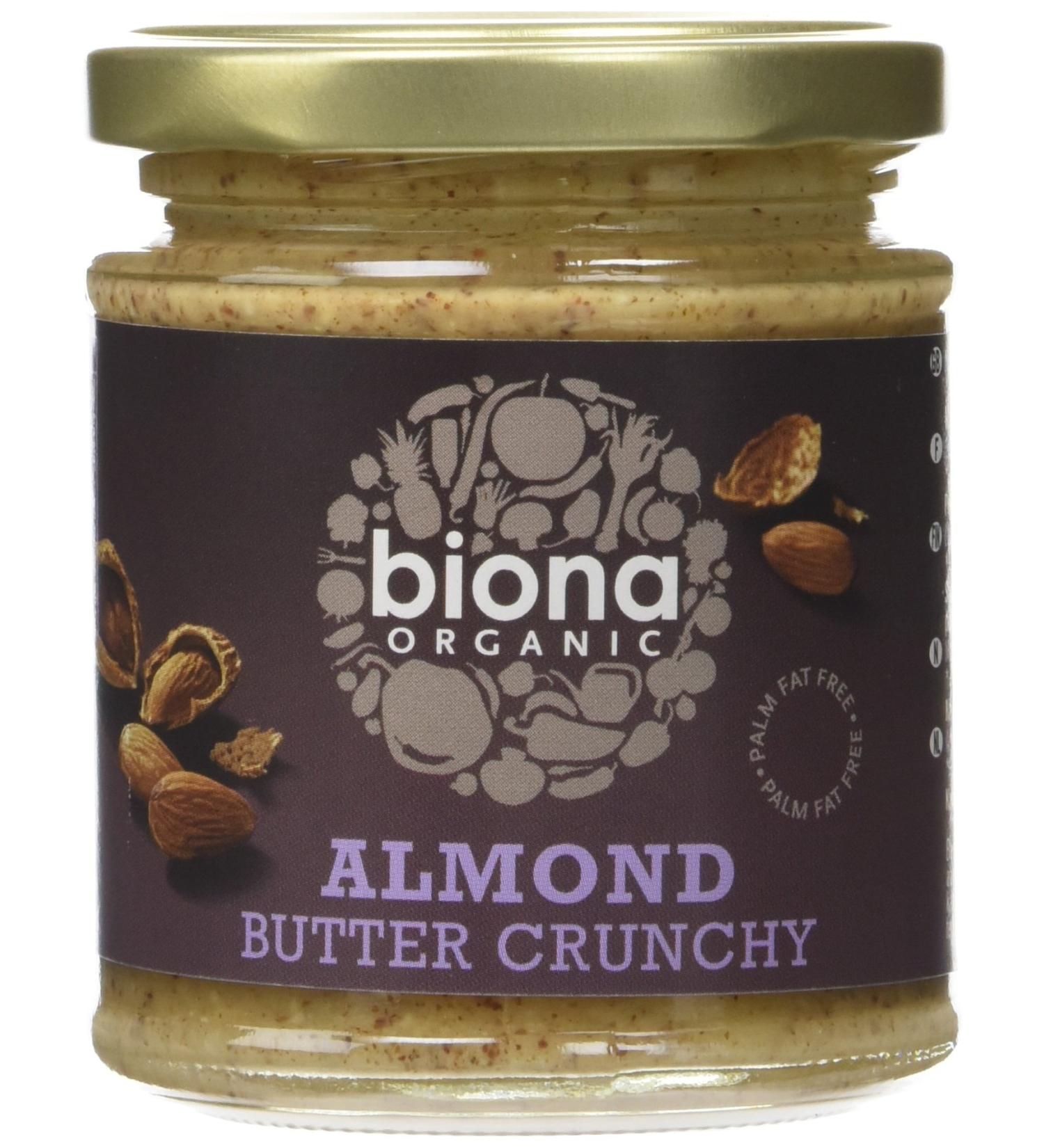Biona Organic Crunchy Almond Butter 170g - Buy Online on GoSupps.com