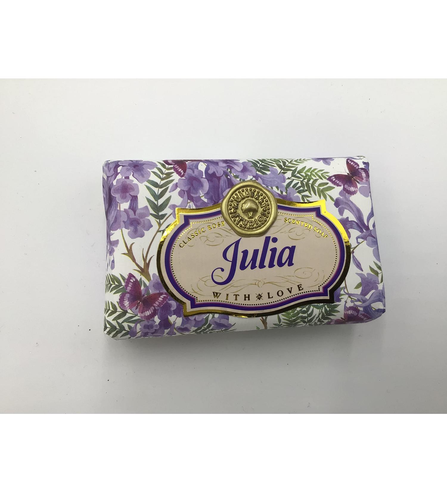 Julia - Gift Soap Bar For Her Birthday Rose Scent Mum Grandmother Cleanser Lather Present Girl