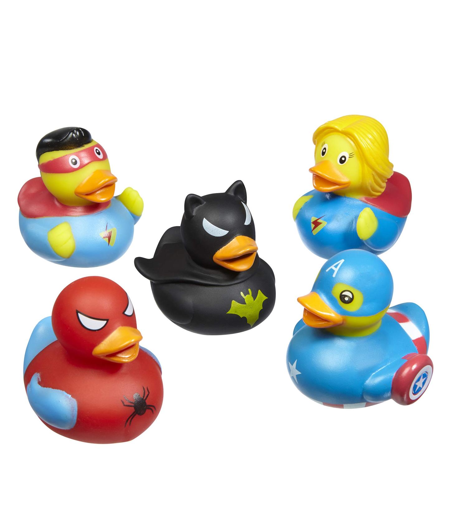 Quackers Superhero Rubber Bath Ducks Set - 5 Exciting Hero-Themed Ducks in Display Box - Buy Online on GoSupps.com