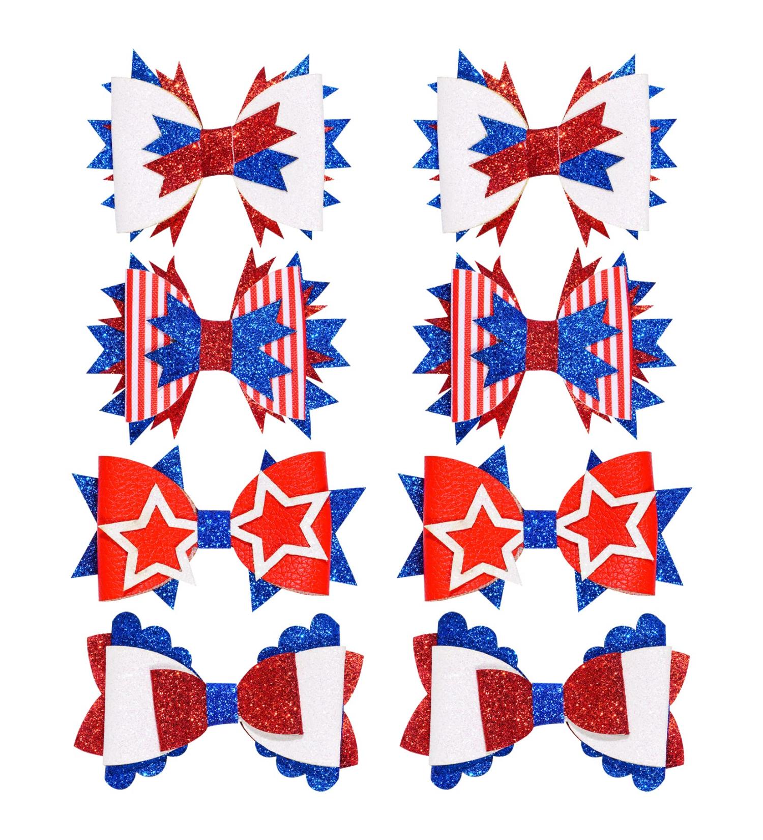 Haakong 8Pcs Fourth of July Hair Clips - American Flag & Star Hair Barrettes for Party & Dance - Buy Online on GoSupps.com