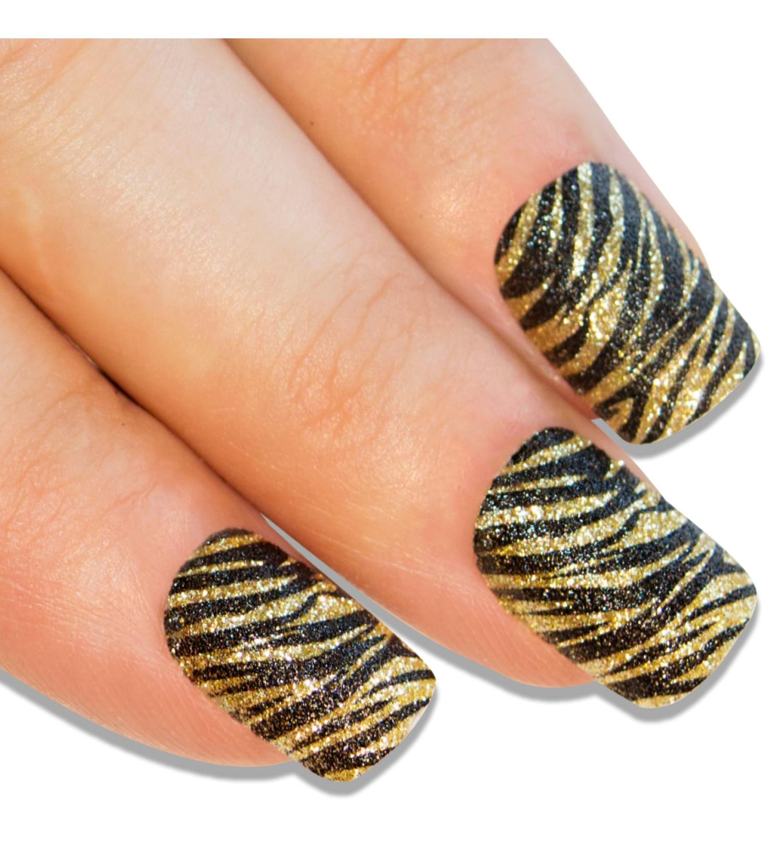 False Nails French Manicure Gold Camouflage 24 Full Cover Medium Tips UK - Buy Online on GoSupps.com
