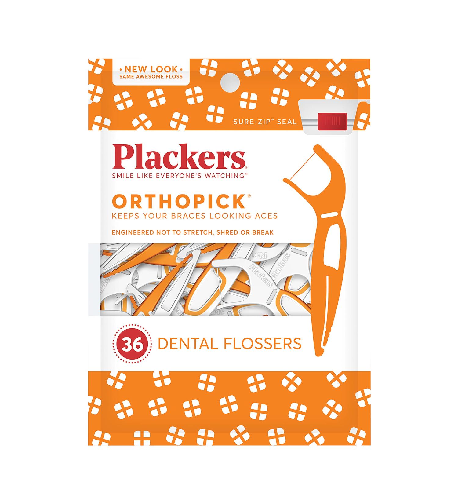 Plackers Orthopick Dental Floss Picks for Braces - 36 Count (Pack of 4) | Orthodontic Flossing Solution - Buy Online on GoSupps.com