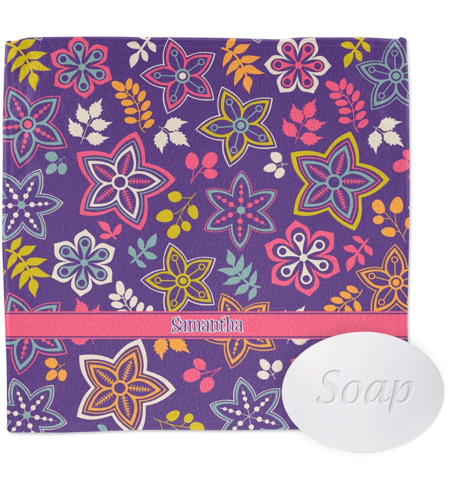 YouCustomizeIt Personalized Simple Floral Washcloth