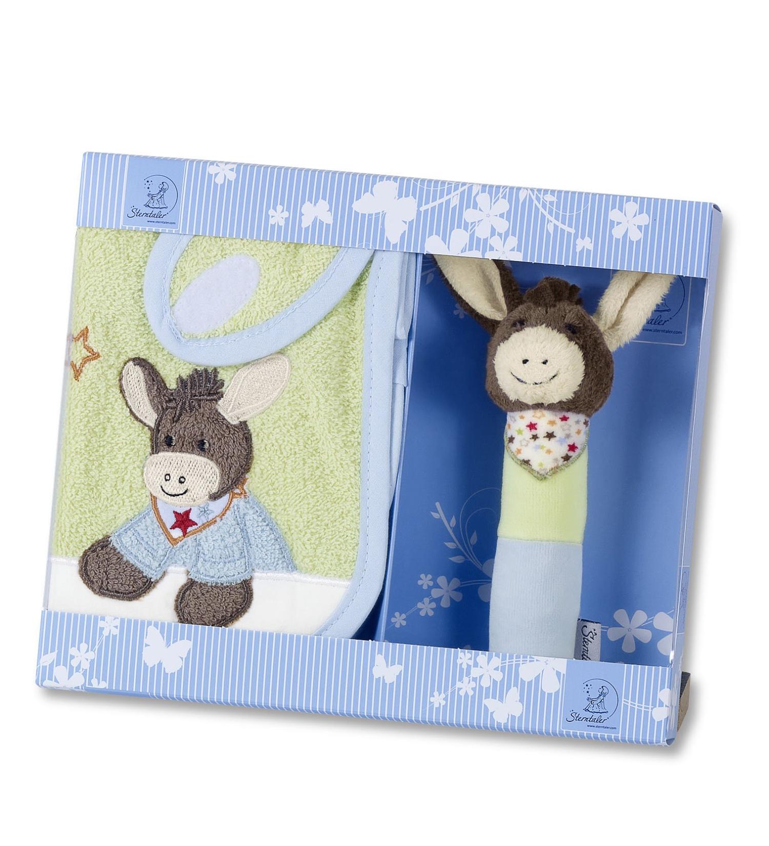 Sterntaler gift set Emmi velcro bib and gripping figure age: from 0 months green/blue Emmi Single