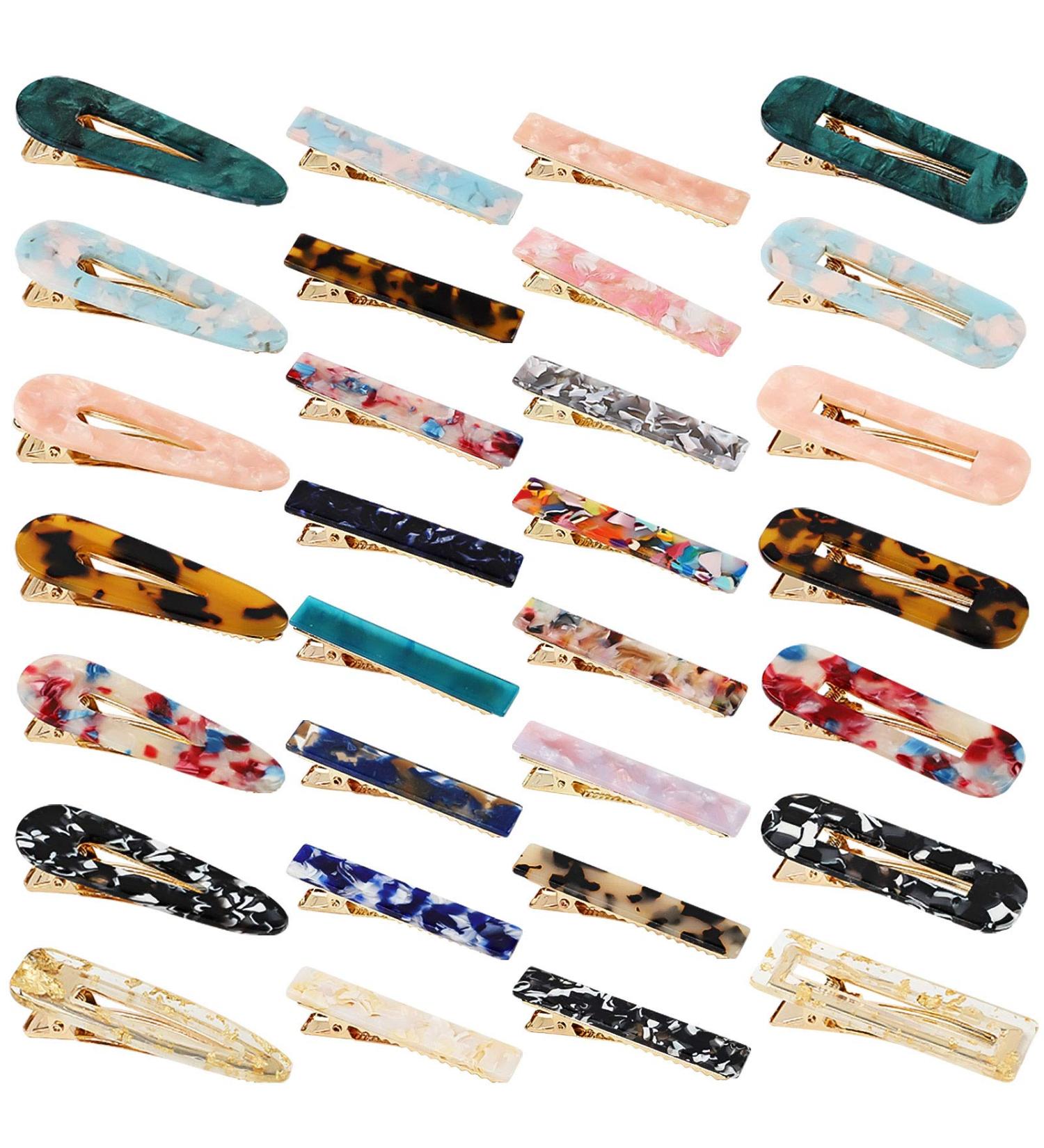Keopel 30pcs Leopard Print Resin Hair Clips Set | Multicolor Acrylic Alligator Barrettes for Women - Buy Online on GoSupps.com