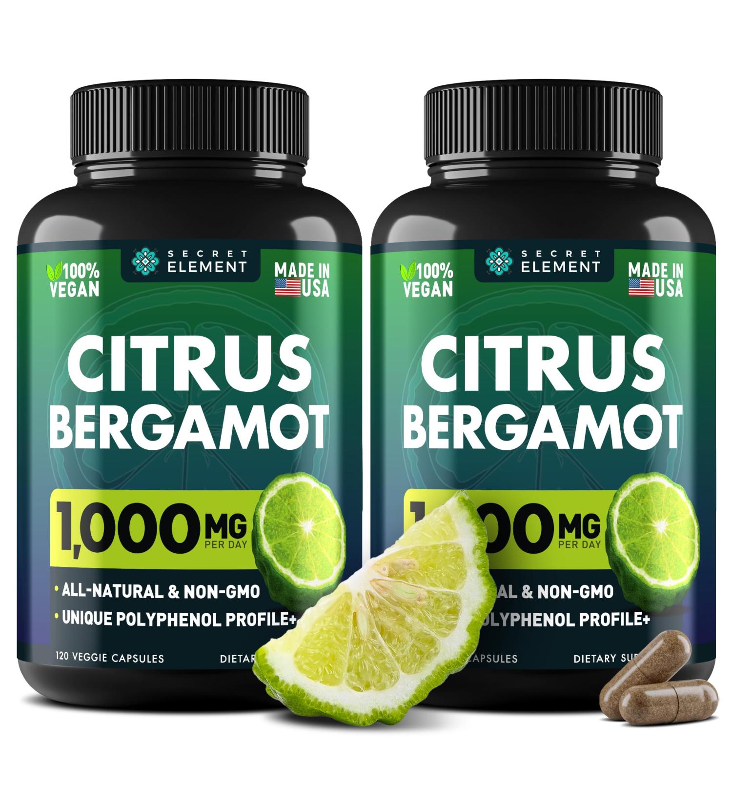 (2 PACK) Citrus Bergamot Extract 1000mg - Citrus Bergamot Supplement for Circulatory Health Immunity and Graceful Aging - 2x the potency of Citrus Bergamot 500mg - 240 Vegan Citrus Bergamot Capsules 120 Count (Pack of 2) - Buy Online on GoSupps.com