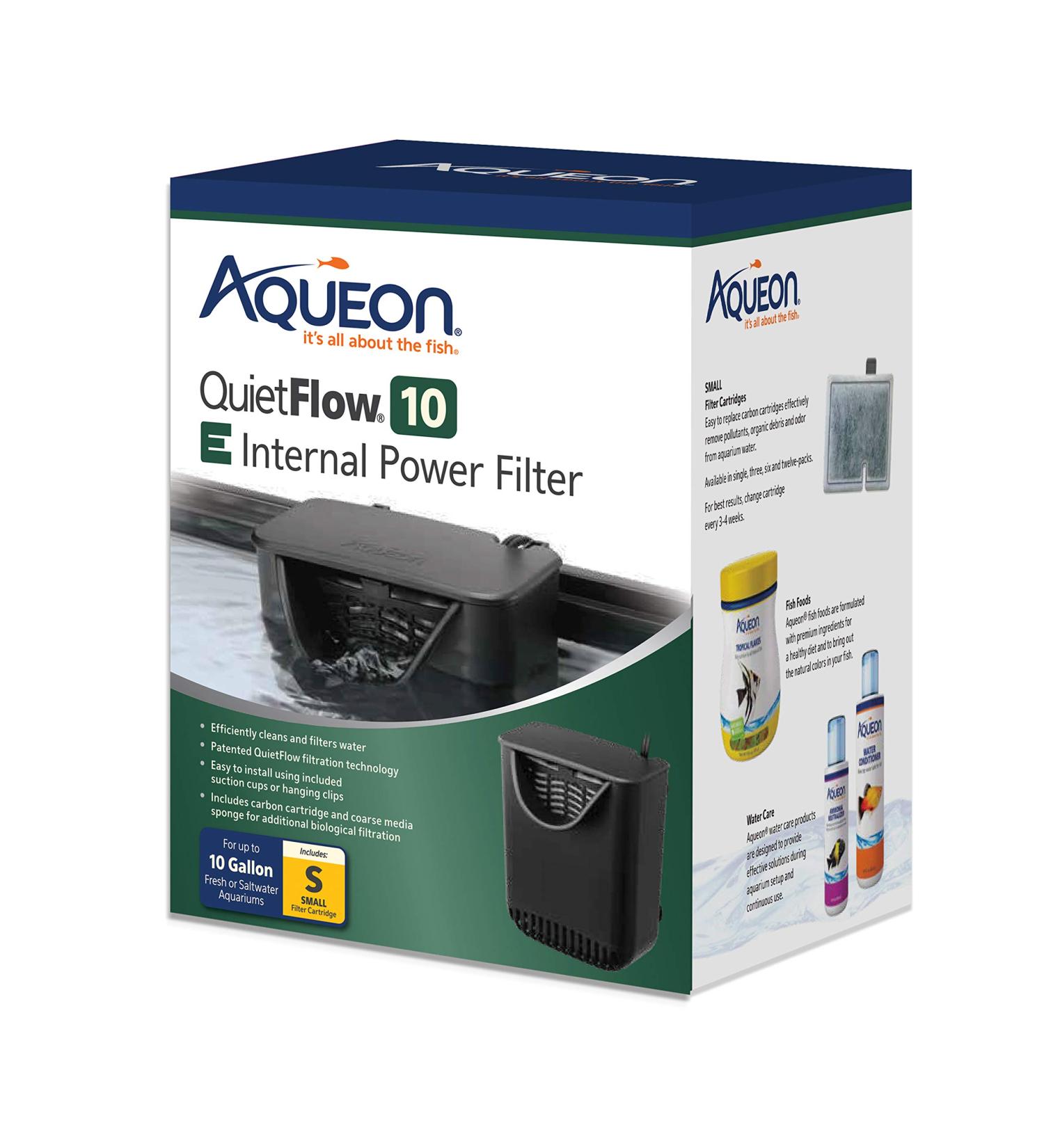 Aqueon QuietFlow 10 E Internal Aquarium Fish Tank Power Filter - Small (10 Gallon) - Buy Online on GoSupps.com