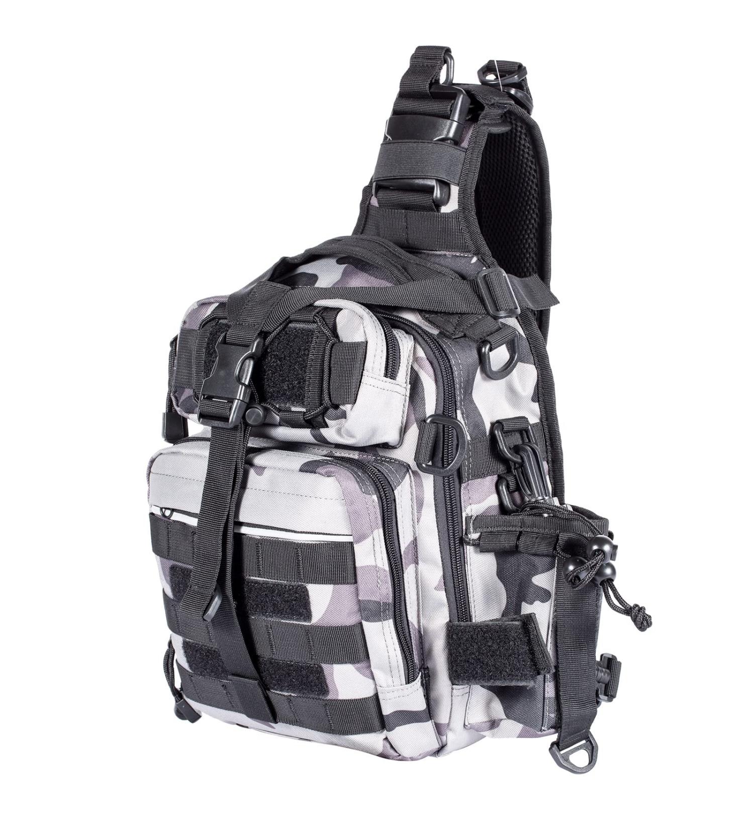 Himal Fishing Tackle Storage Bag | Waterproof Shoulder Backpack with Rod Holder | Outdoor Fishing Gear Bag Digital Camouflage - Buy Online on GoSupps.com