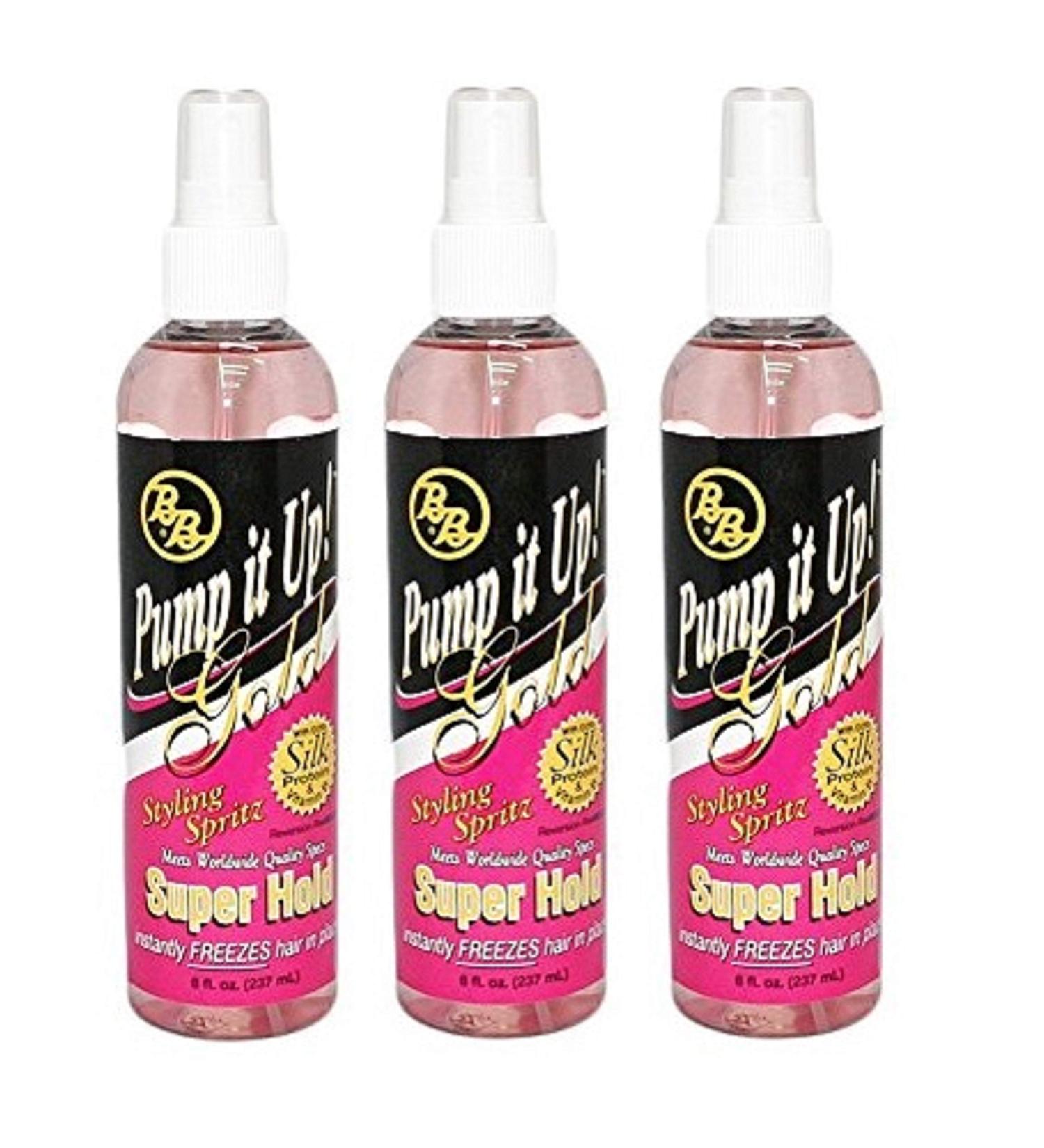 BB Pump it Up! Styling Spritz Gold Super Hold - 8 oz. (Pack of 3) - Long-lasting Hold for Styling - Buy Online on GoSupps.com