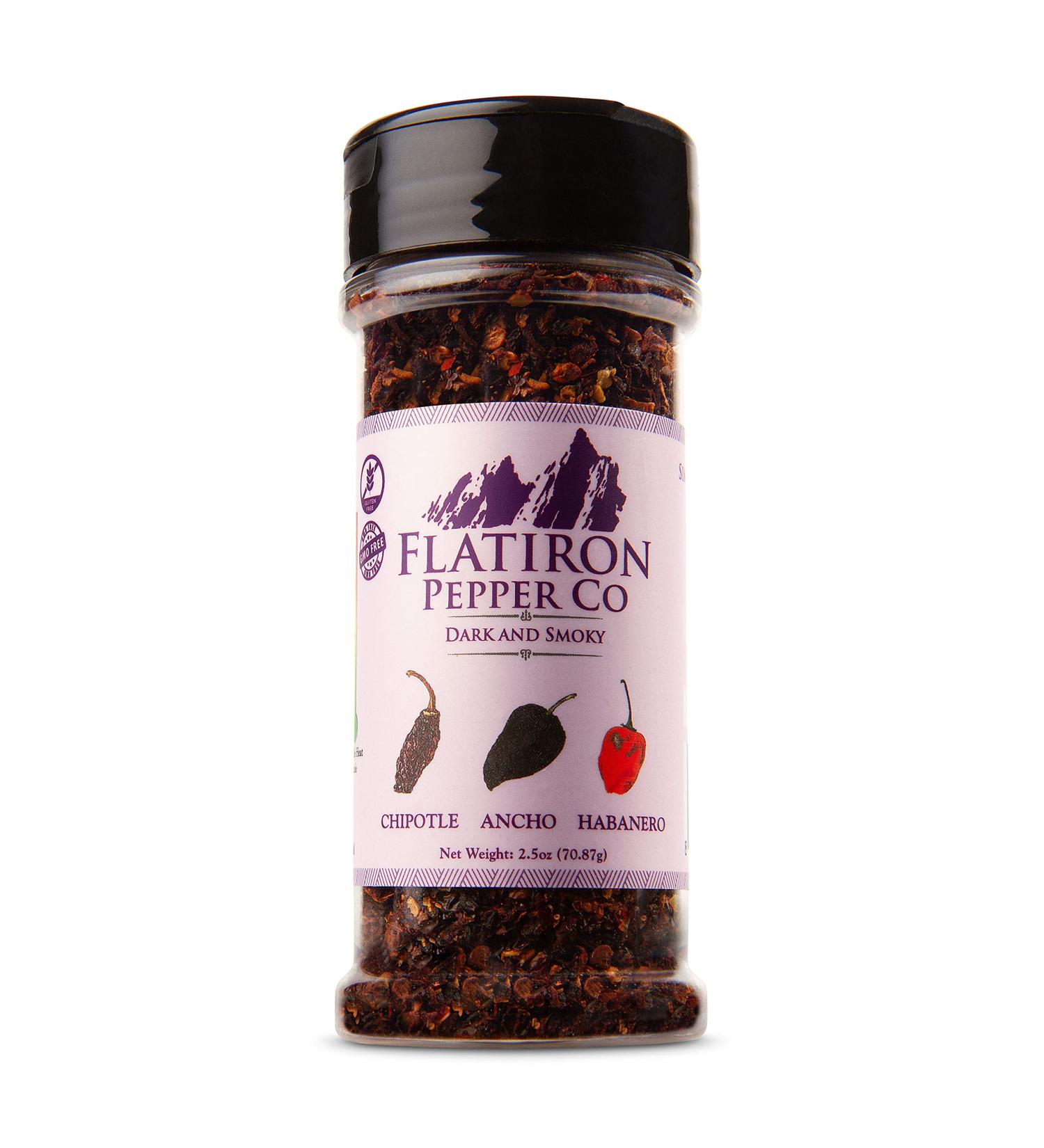 Flatiron Pepper Co Dark and Smoky Premium Smoked Chile Flakes 2.3oz (Pack of 1) - Chipotle, Ancho, Habanero - Buy Online on GoSupps.com