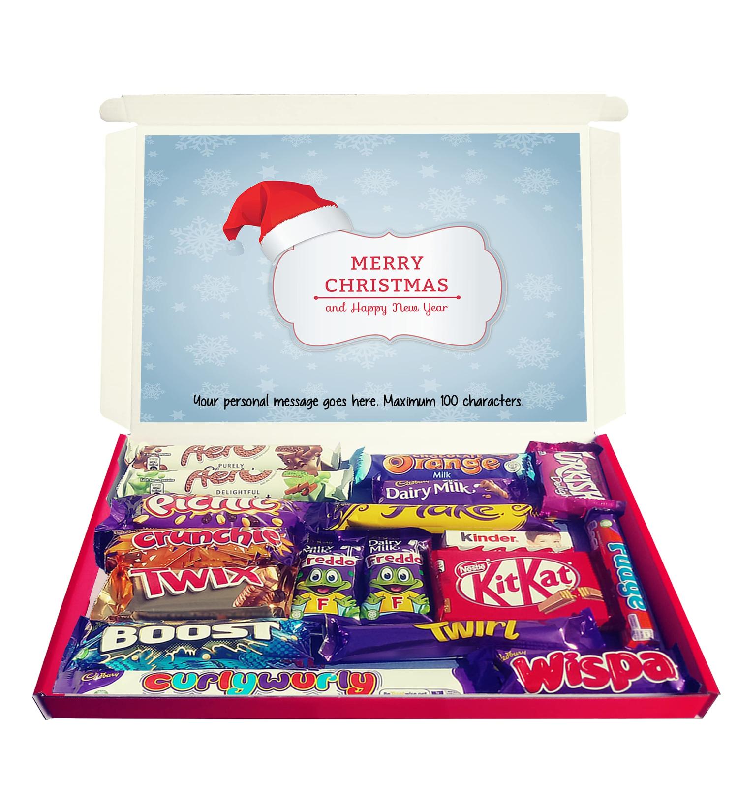 Personalised SANTAS HAT Christmas Chocolate Selection Box - Buy Online on GoSupps.com