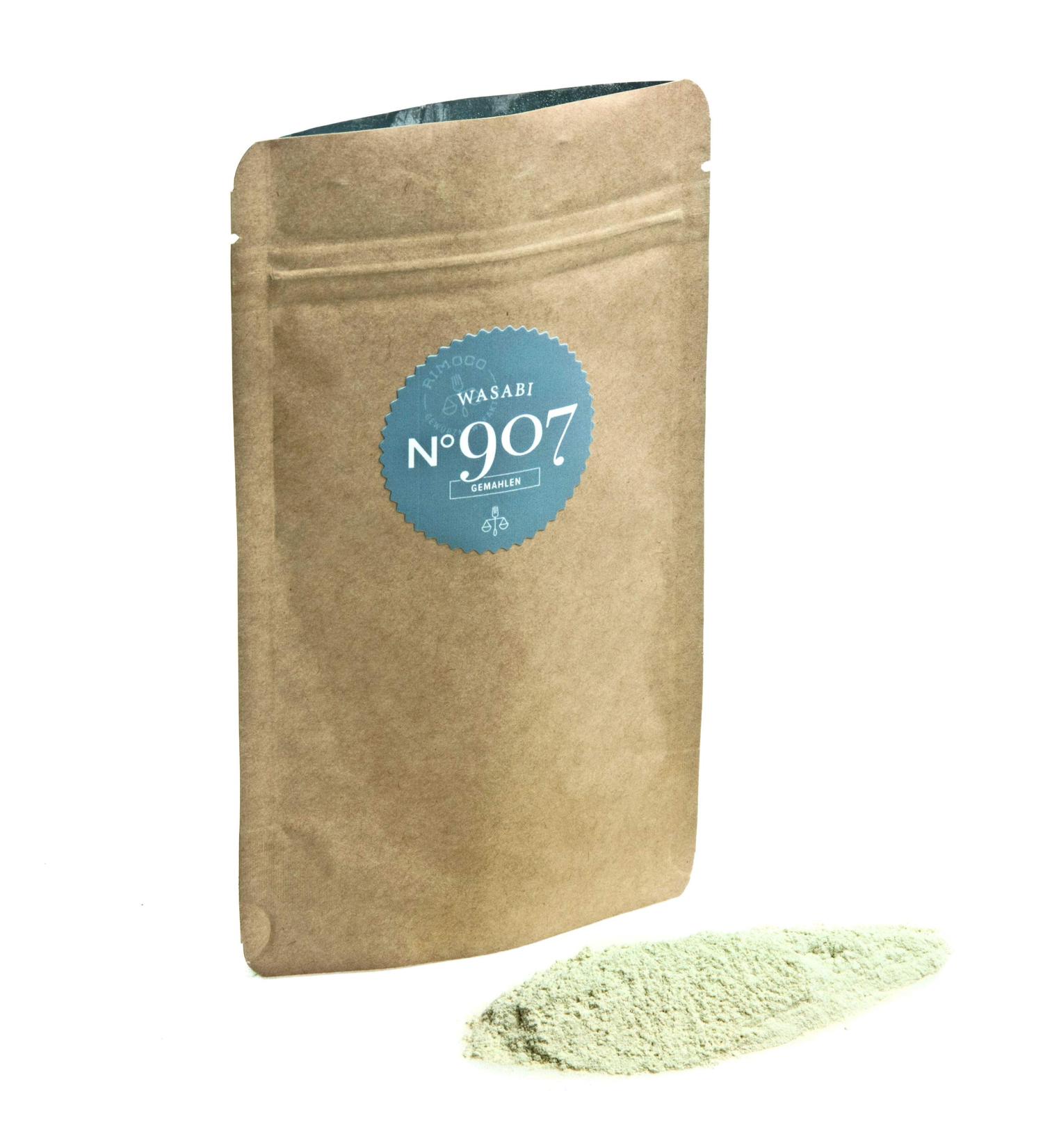 Rimoco N 907 Wasabi Powder - Authentic 100% Wasabia Japonica 500g in Eco-Friendly Kraft Zip Bag | Premium Wasabi Paste Ingredient - Buy Online on GoSupps.com