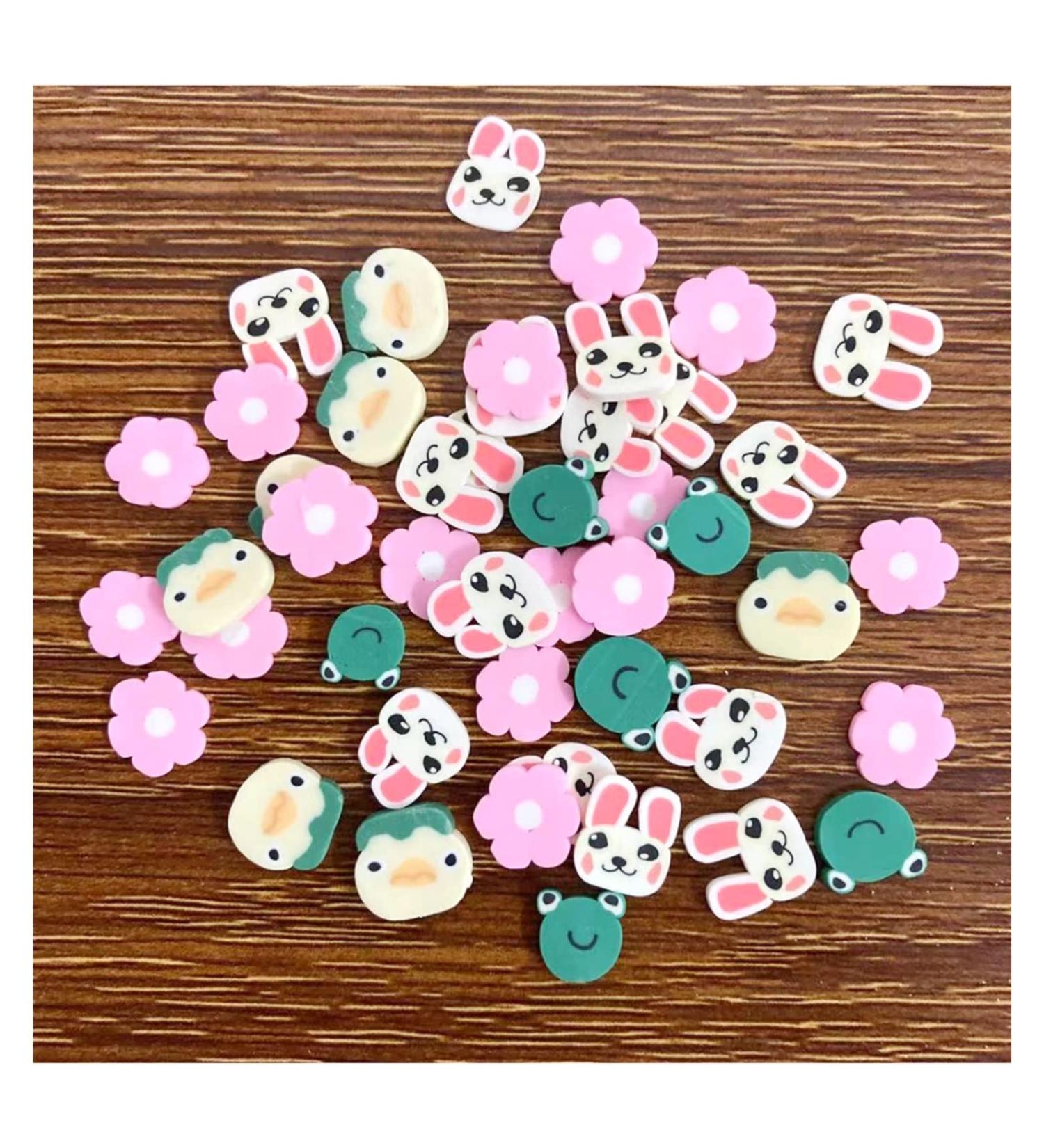 RT 50g Rabbit Duck Frog Flower Slice Polymer Hot Clay Sprinkles for Crafts Making DIY Nail Art Decoration Slime Filling Accessories Y425 (Color : Mixed) - Buy Online on GoSupps.com