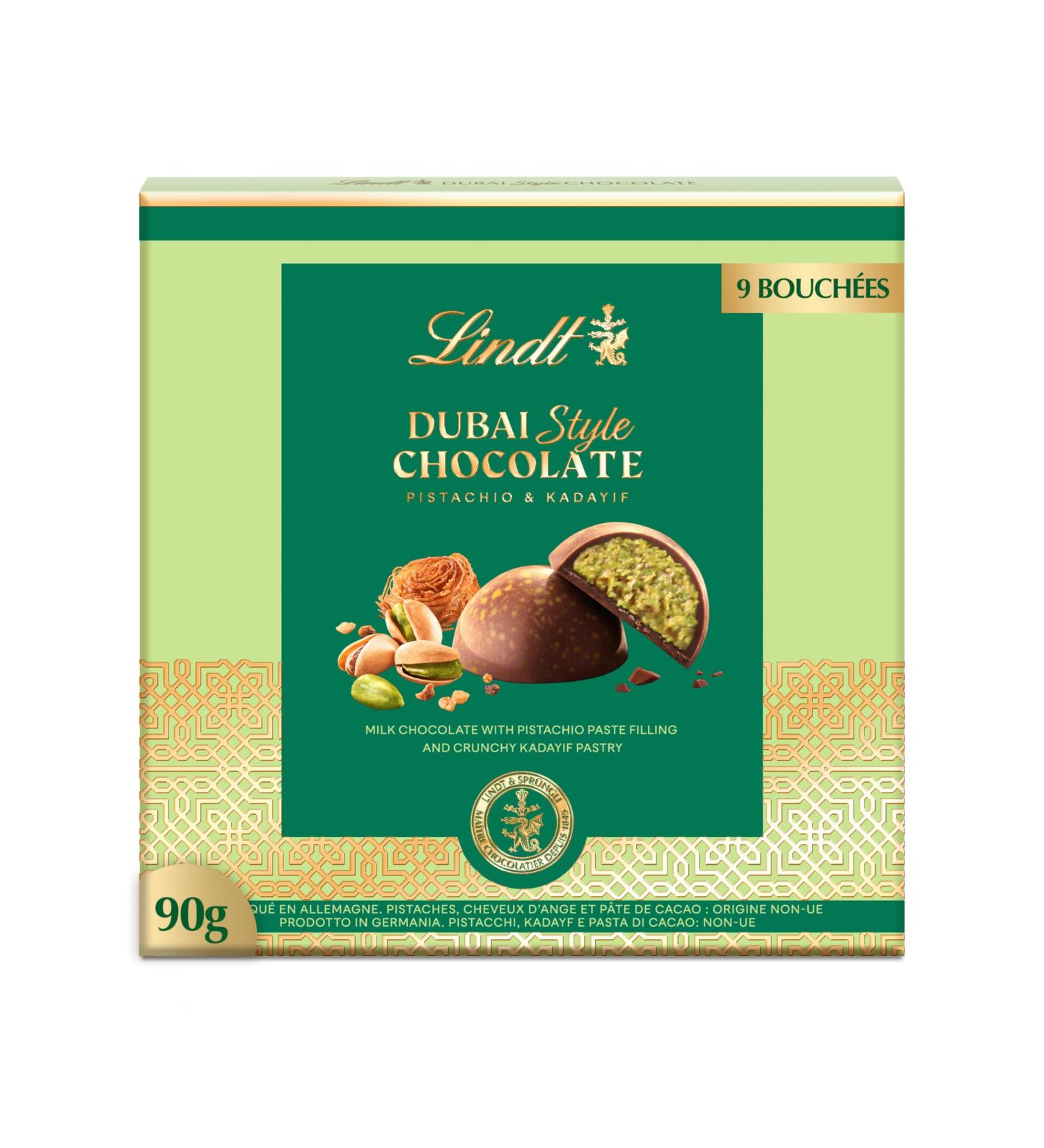 Lindt - Coffret DUBAI STYLE CHOCOLATE - Lait Pistache Kadaif 90g Pralines 90g - Buy Online on GoSupps.com