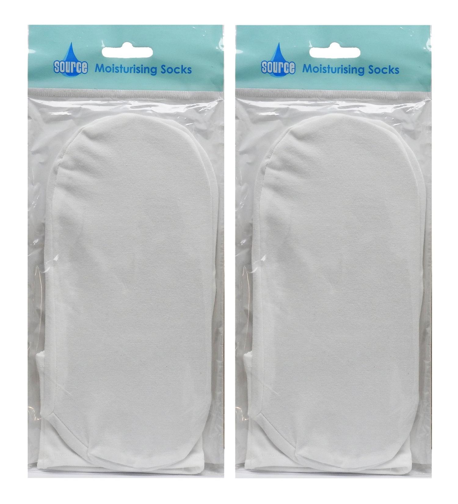 Source Healthcare Cotton Moisturising Cream Retainer Super Soft Overnight Socks 2 Pairs