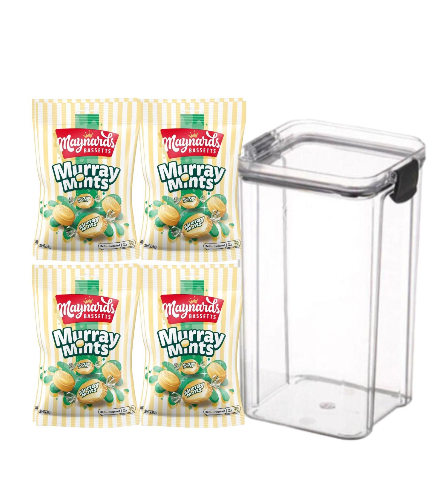 4 Packs Of 193g Old Fashioned Sweets - Lovely Hard Boiled Buttery Murray Mints Mulitpack Sweets Suitable for Vegetarians Bundled with Air Tight Food Storage Container For Your Sweet Tubs - Buy Online on GoSupps.com
