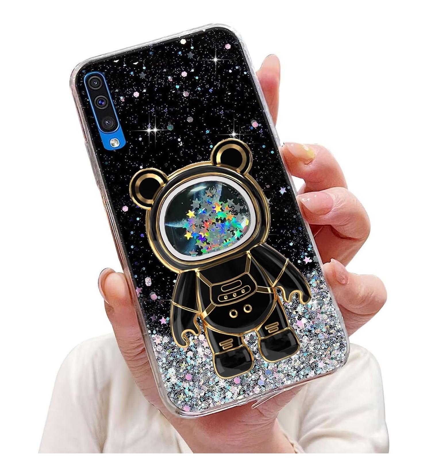 Buy Tivenfezk Nadoli Glitter Astronaut Soft Silicone Case for Samsung Galaxy A50/A30S - Unique Hidden Stand Design - Bling Caricature Shell - Buy Online on GoSupps.com