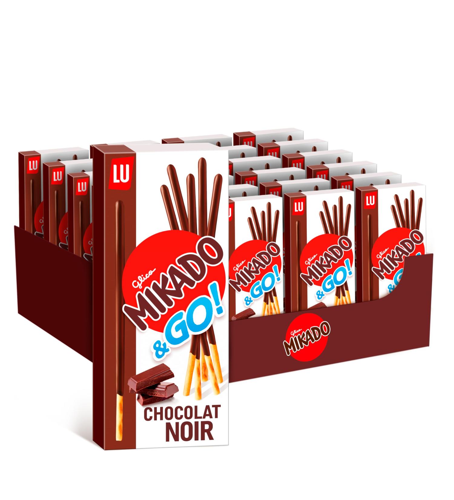  Mikado Mikado Pocket Dark Chocolate Pocket Size Snack TV Tray Easy to Take Away Display of 24 Boxes of 39 g - Buy Online on GoSupps.com