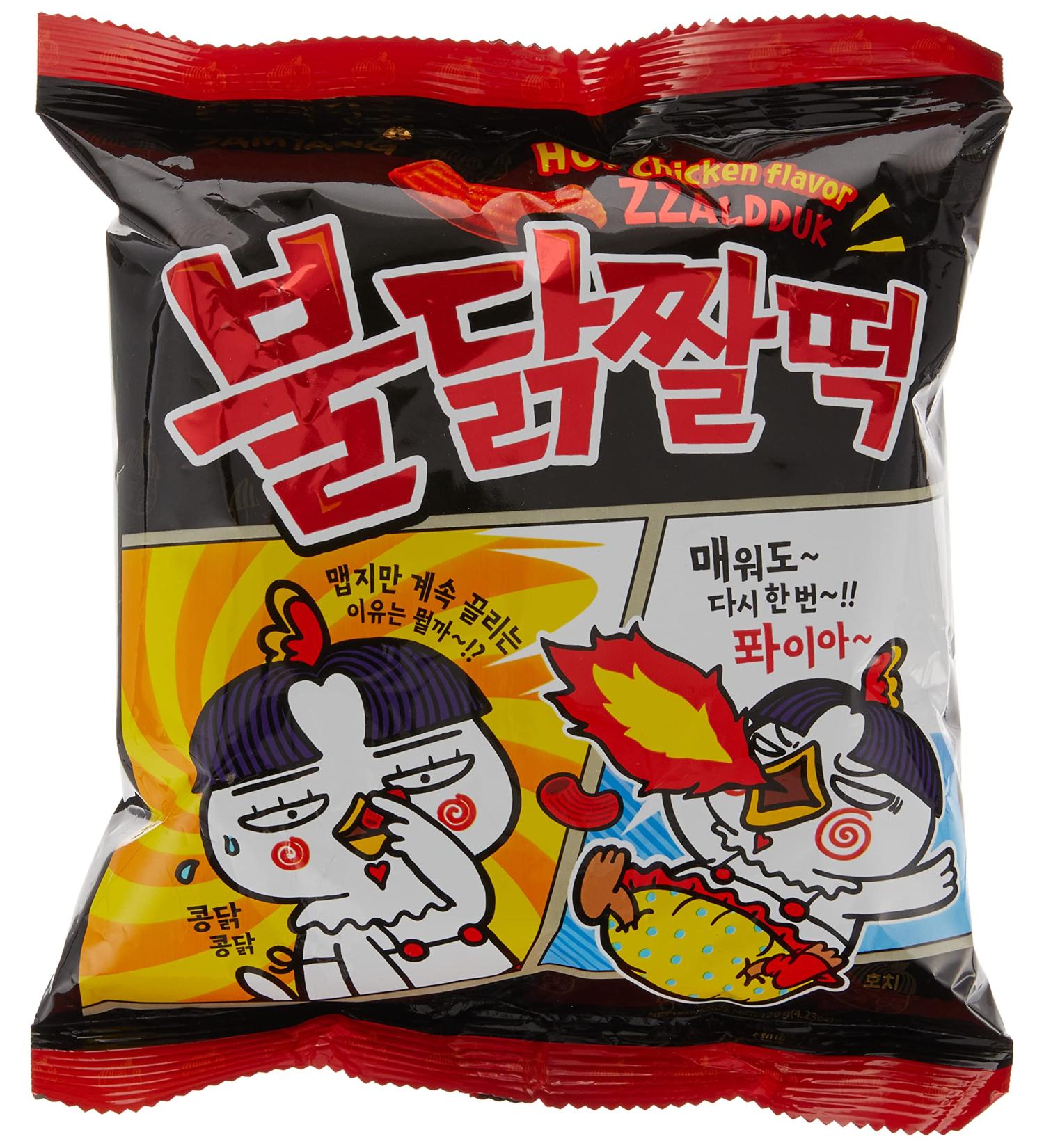 Samyang Hot Chicken Flavour Zzaldduck Snack (Topokki Shape) 120g - Buy Online on GoSupps.com