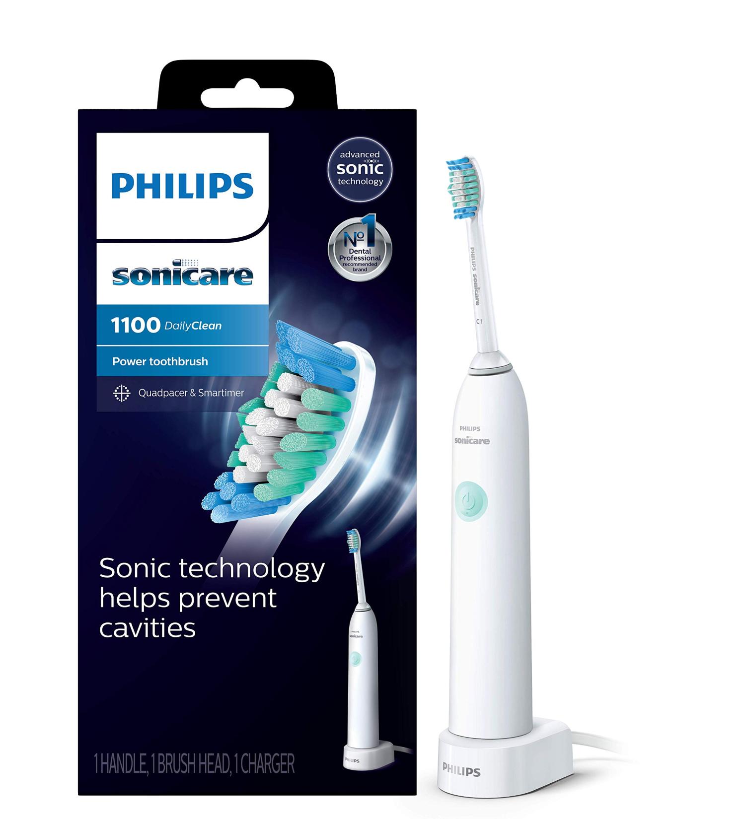 Philips Sonicare DailyClean 1100 Electric Toothbrush White - HX3411/04 - Buy Online on GoSupps.com