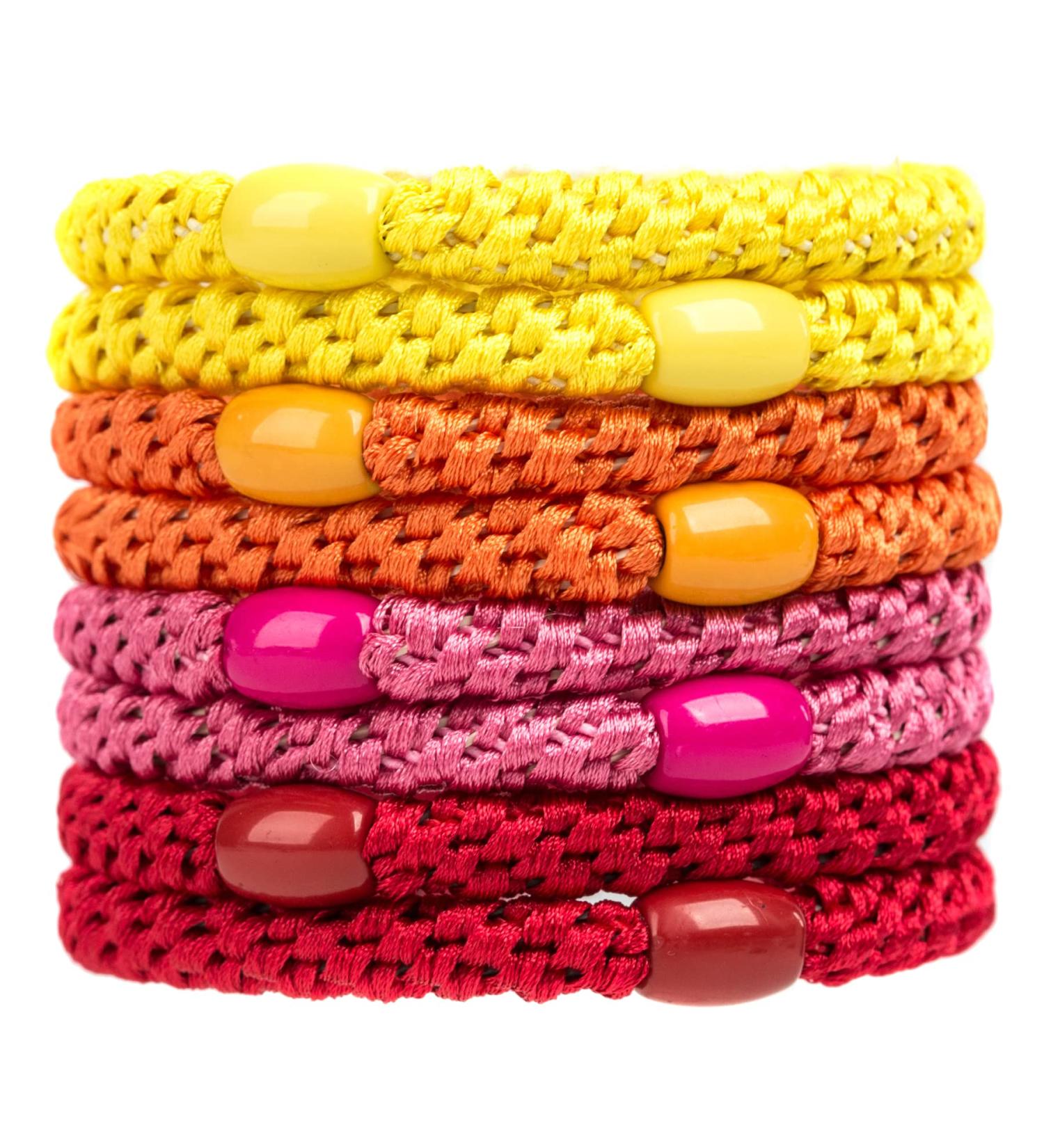 8-Piece Mixed Color Hair Ties for Women & Girls - No Damage Elastic Ponytail Holders for Thick Hair (Style 7) - Buy Online on GoSupps.com