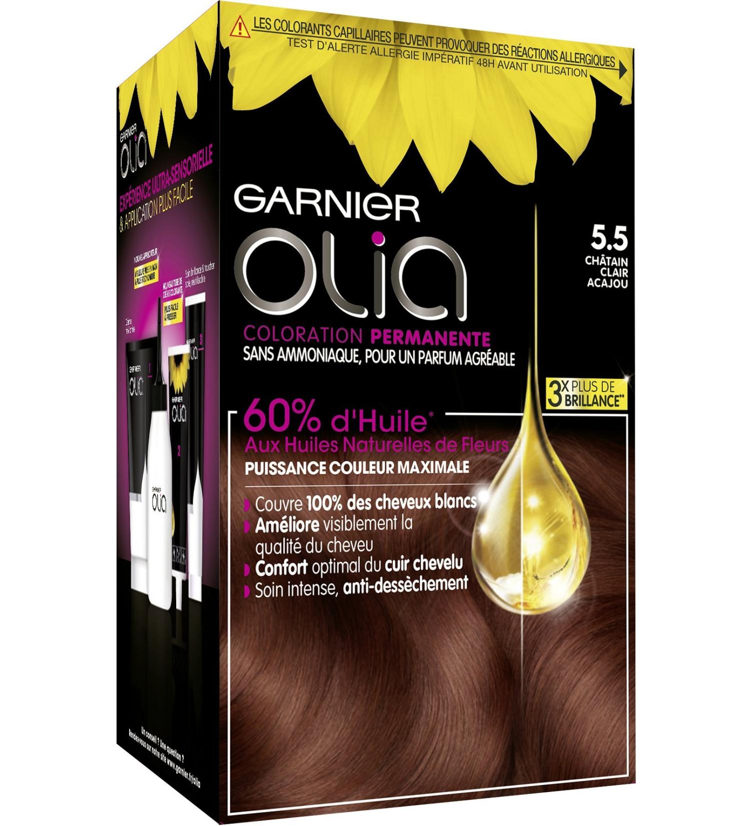 Garnier - Olia - Ammonia-free oil-based chestnut hair dye Ch tain Clair Acajou - Buy Online on GoSupps.com