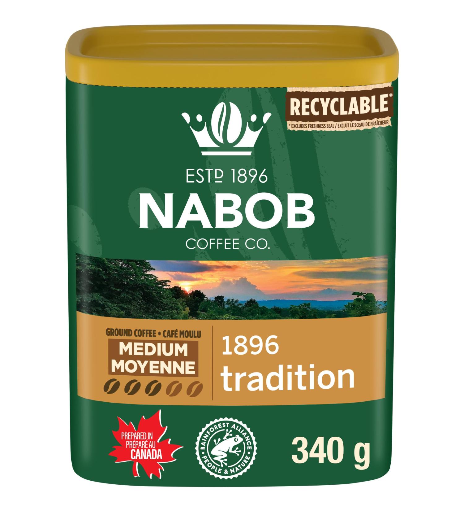 Nabob Medium Roast 1896 Tradition Ground Coffee 340g Canister - Buy Online on GoSupps.com