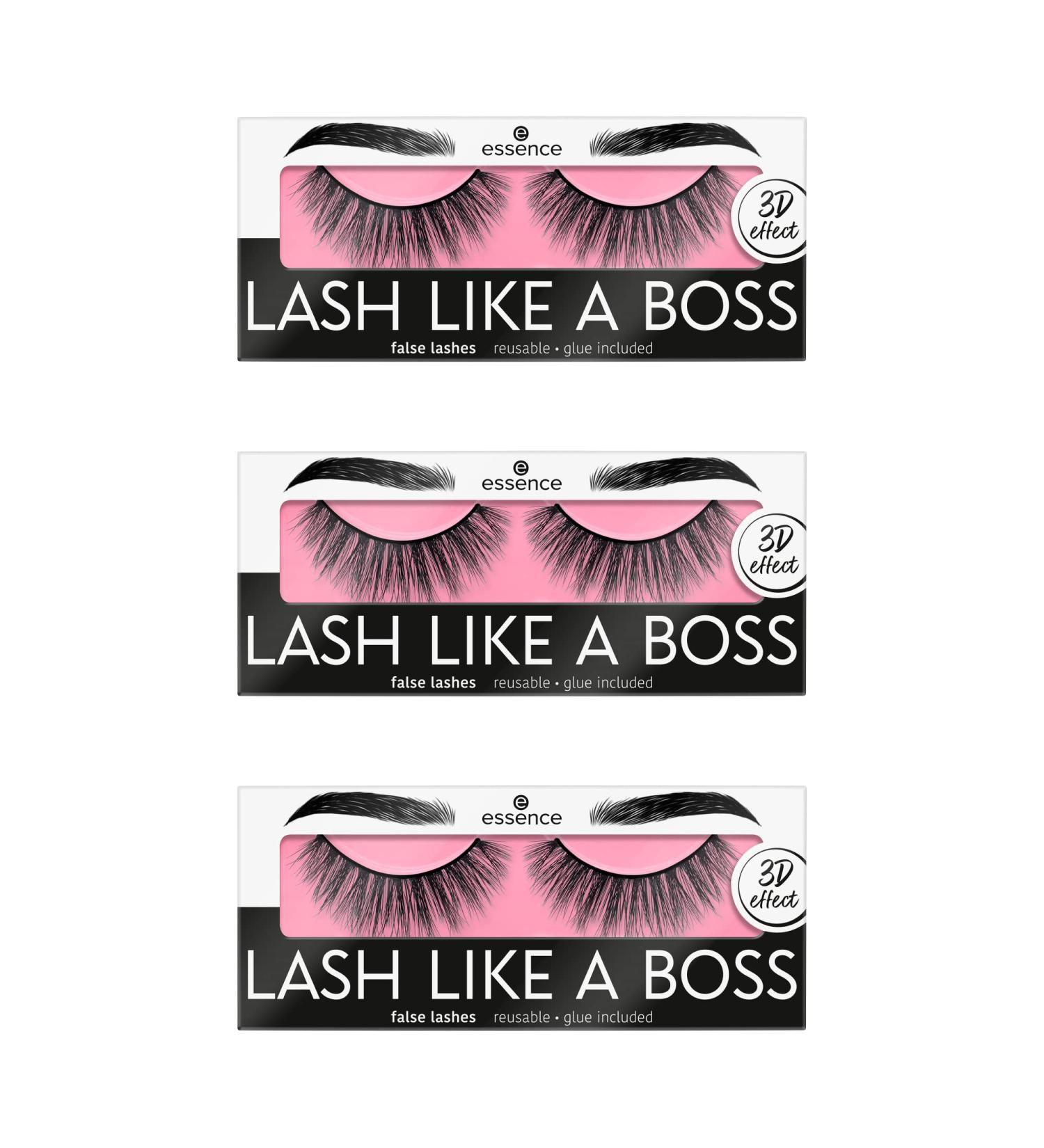 Essence Lash Like a Boss False Lashes No. 05 - Long-Lasting Volume-Giving Vegan 3 Pack | Microplastic & Perfume Free - Buy Online on GoSupps.com