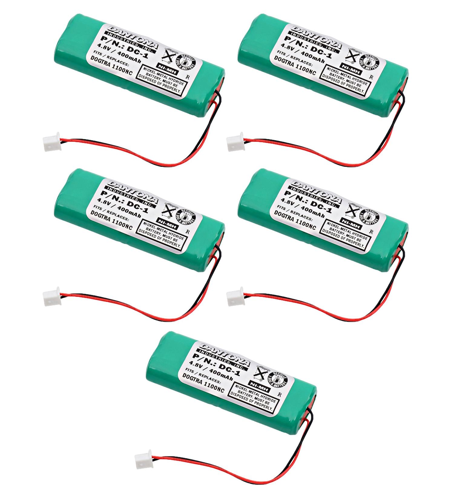 Synergy Digital Dog Collar Batteries Compatible with DT Systems EDT102 Super Trainer Receiver Dog Collar (Ni-MH 4.8V 400 mAh) Combo-Pack Includes: 5 x DC-1 Batteries