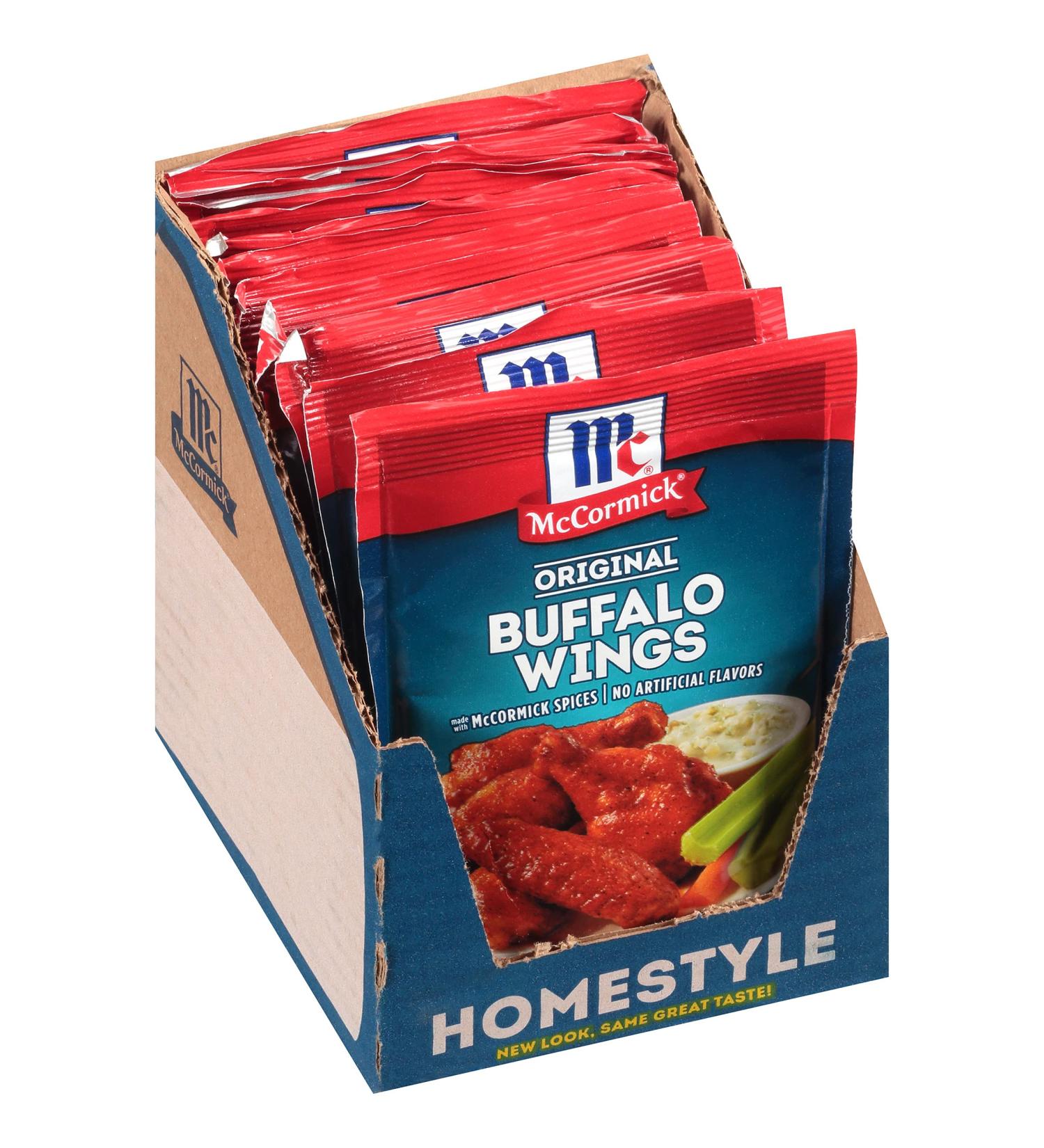 McCormick Original Buffalo Wing Seasoning Mix 1.6 oz (Pack of 12) - Spicy & Savory Flavor for the Best Buffalo Wings - Buy Online on GoSupps.com