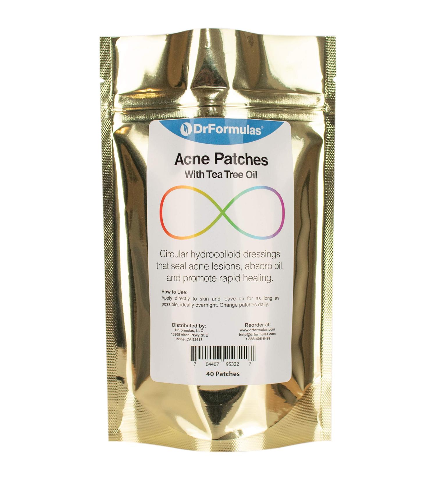 DrFormulas Tea Tree Pimple Patch - 40 Hydrocolloid Acne Spot Treatments for Cystic Breakouts Scarring & Healing - Buy Online on GoSupps.com