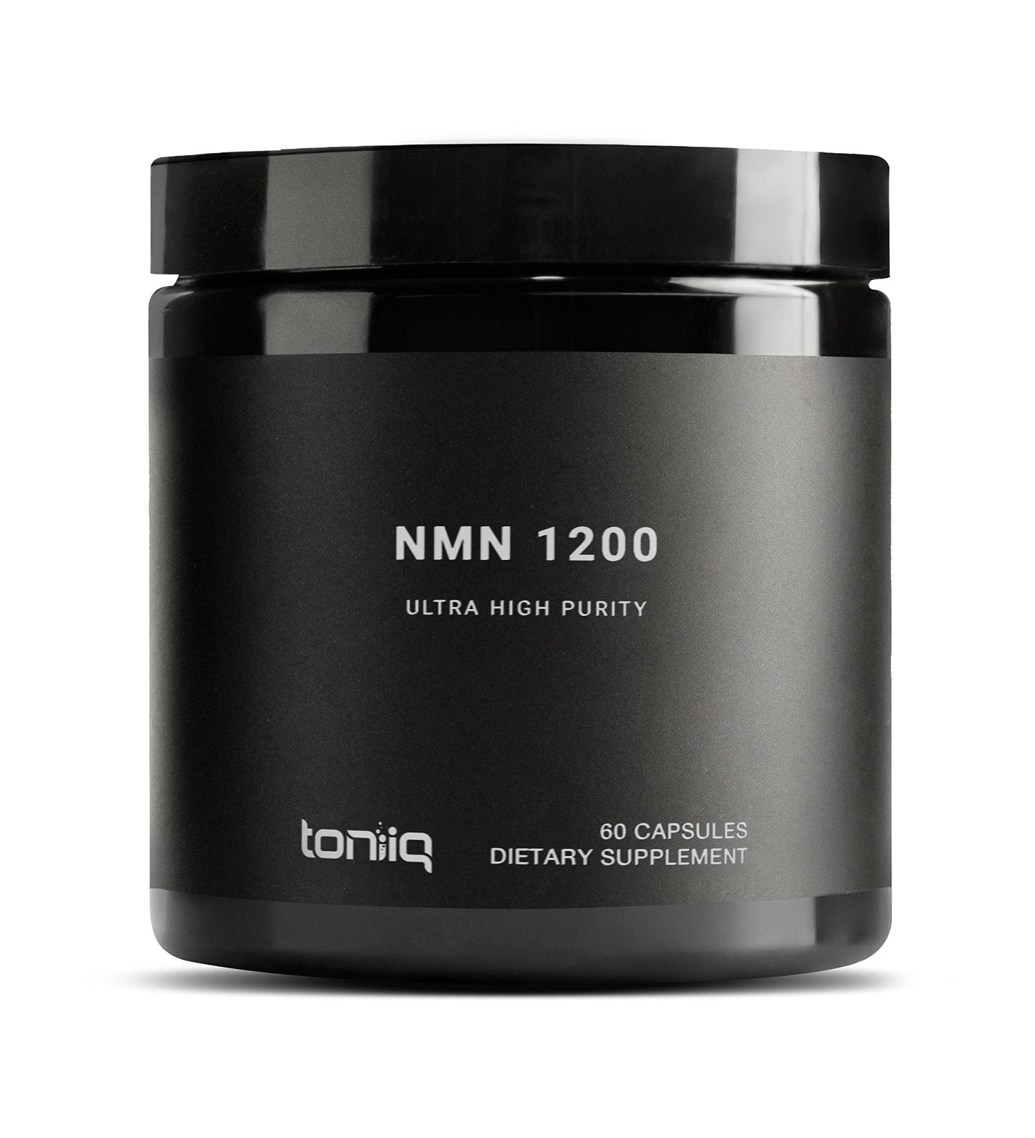 Toniiq NMN Supplement 1200mg - Third Party Tested Stabilized Capsules - 98% Highly Purified for NAD + - 60 Capsules Nicotinamide Mononucleotide Booster Supplement 60 Count (Pack of 1) NMN 1200mg - Buy Online on GoSupps.com