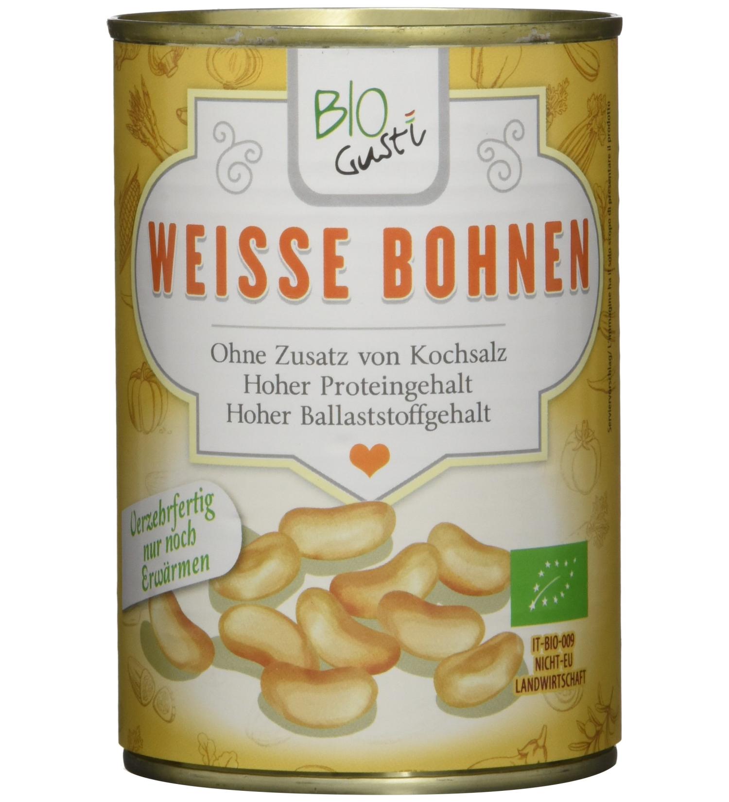 Biogust Organic White Beans - Pack of 12 (400g each) | International Shipping Available - Buy Online on GoSupps.com