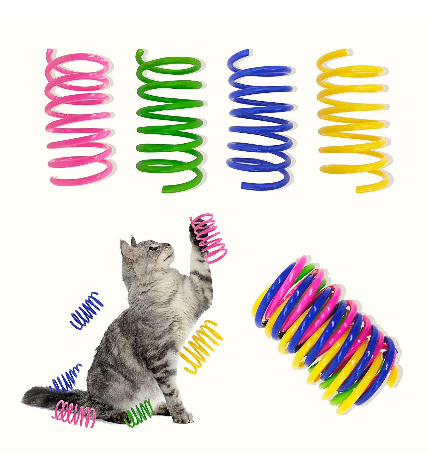 AGYM Cat Spring Toys - Colorful & Durable Plastic Coils for Indoor Cats - Available in 30 or 60 Packs - Interactive Toys for Hunting and Swatting - Buy Online on GoSupps.com