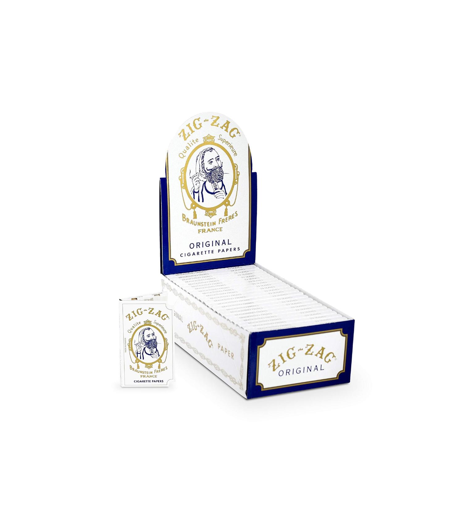 Zig-Zag Rolling Papers  Original White 70 mm Paper  Natural Gum Arabic  Thin Glue Sealing Line  24 Booklets with 32 Papers per Booklet - Buy Online on GoSupps.com