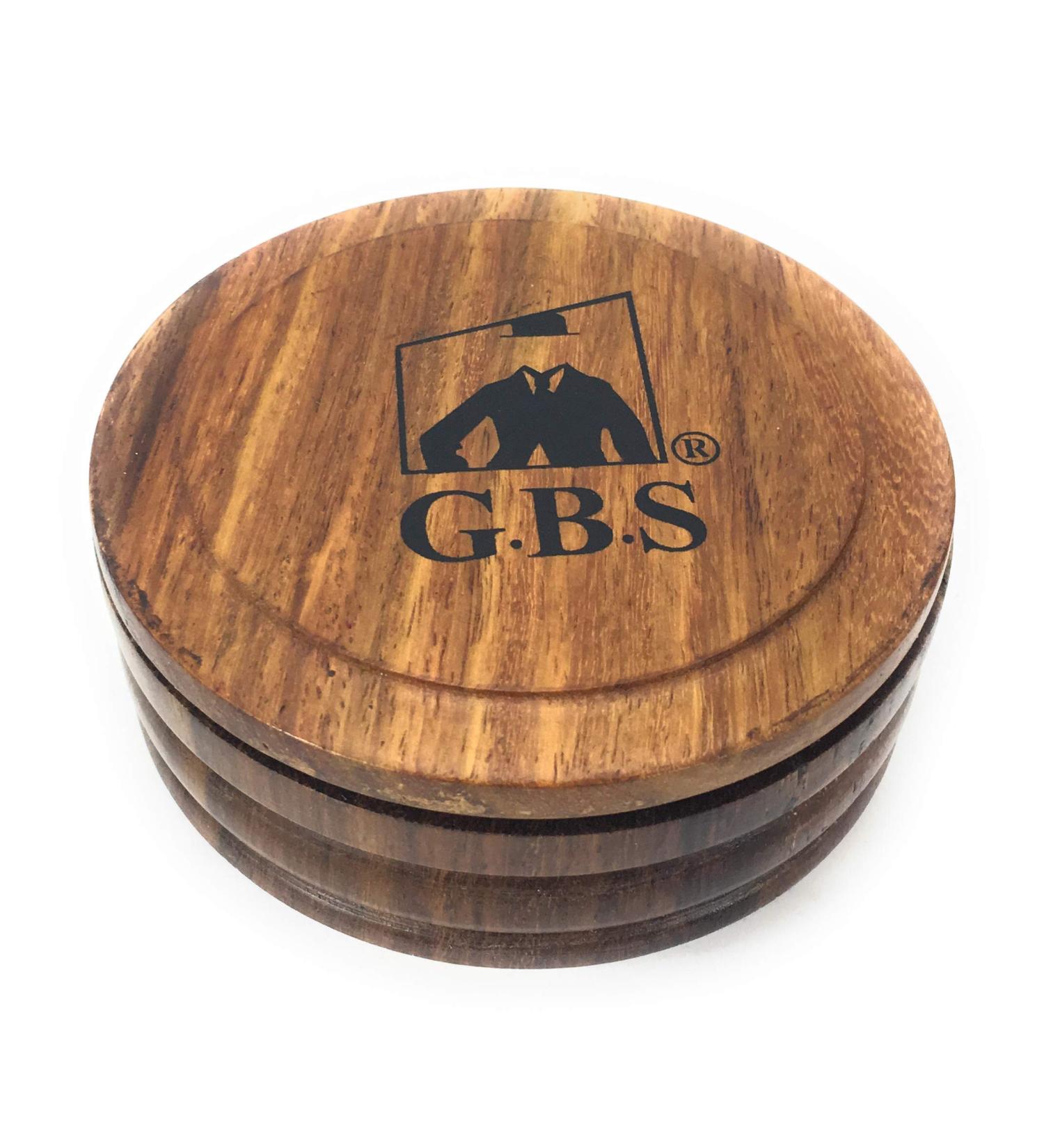 G.B.S Wood Shaving Mug/Bowl with Lid 3.5 Diameter - Shave Soap Clean with Cover | Enhance Your Wet Shave Experience - 100% Satisfaction Guaranteed - Buy Online on GoSupps.com