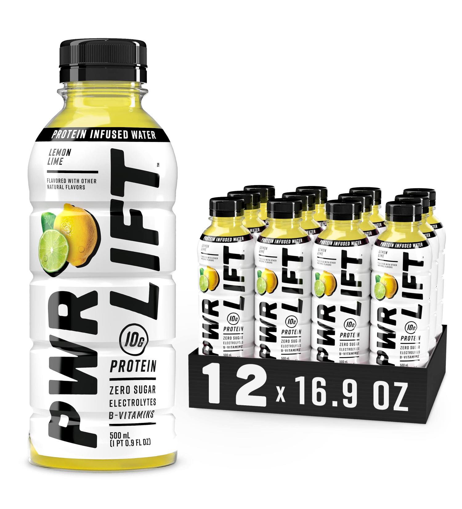 Whey Protein Water Sports Drink by PWR LIFT | Lemon Lime | Keto  Vitamin B  Electrolytes  Zero Sugar | Post-Workout Energy Beverage | 16.9 Fl Oz (Pack of 12) - Buy Online on GoSupps.com