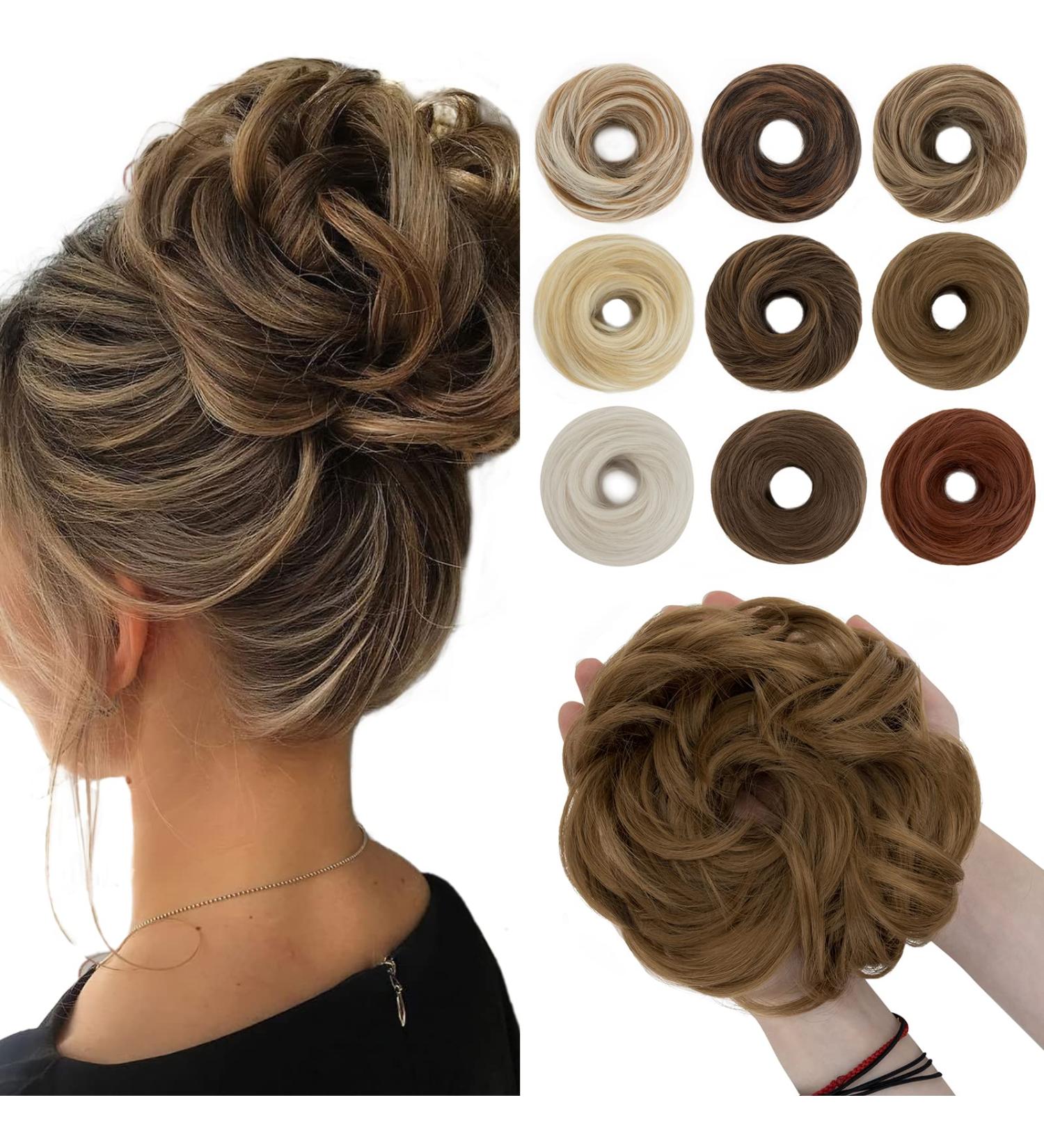 SEGO Large Bun Hairpiece with Elastic Band - Coffee Brown Hair Extensions for Women Perfect Ponytail Braid (55g) - Buy Online on GoSupps.com