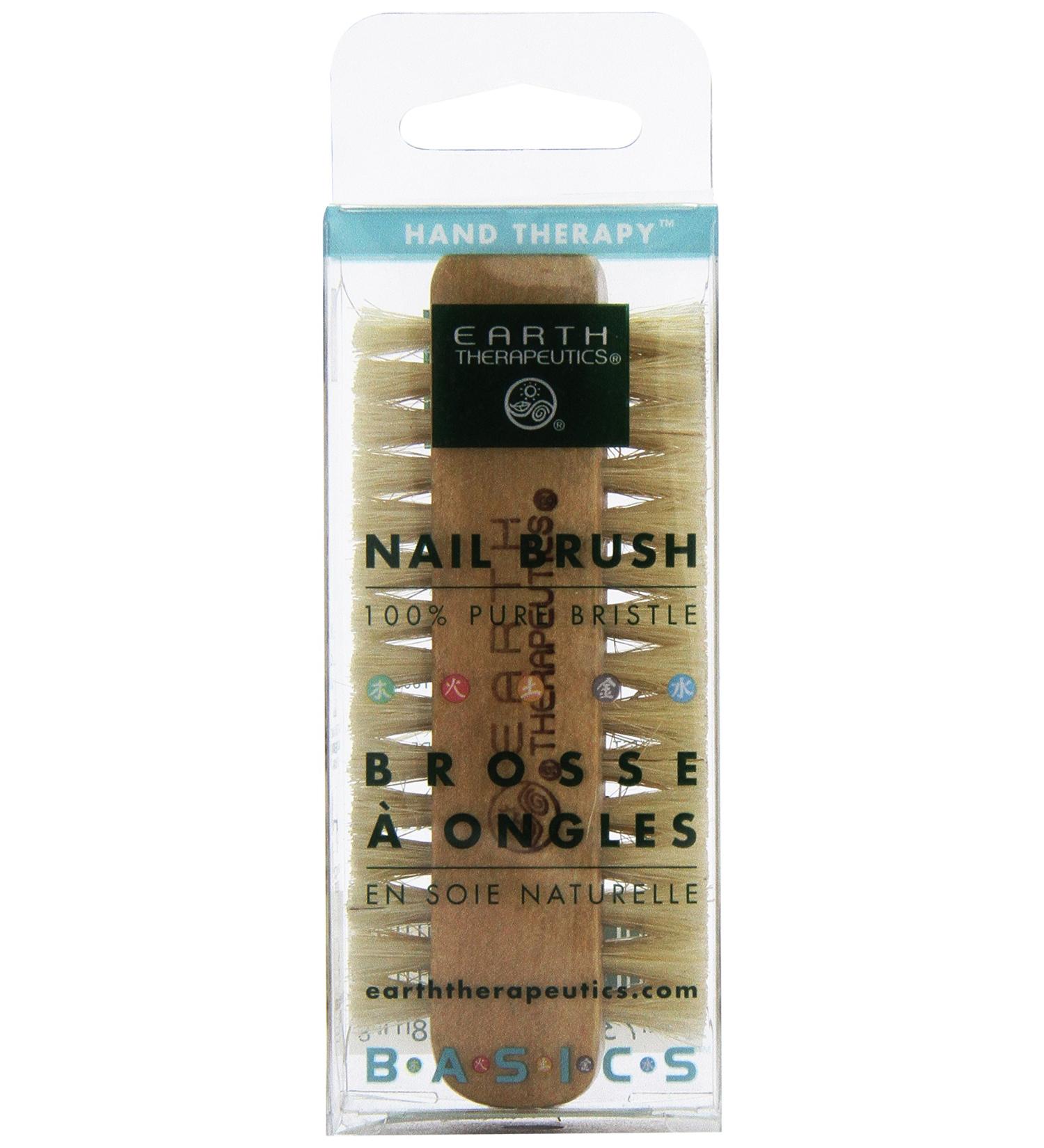 Earth Therapeutics Genuine Bristle Nail Brush - Gentle Nail Cleaning Tool - Buy Online on GoSupps.com