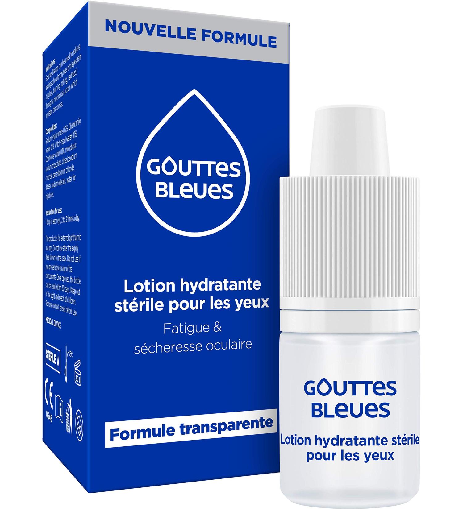 Buy Gouttes Blue Sterile Moisturising Eye Lotion 10ml - Hydrating Eye Care for All Skin Types | International Shipping Available - Buy Online on GoSupps.com