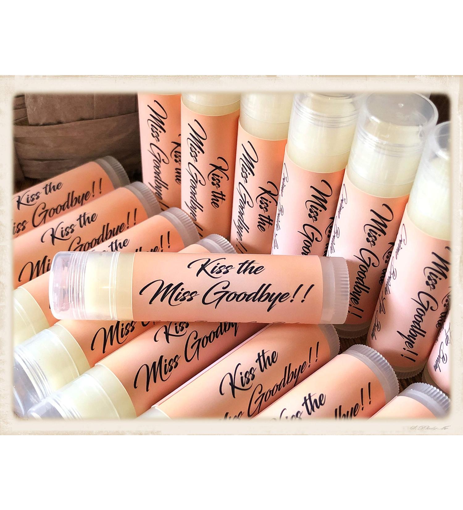 Shop 10 KISS THE MISS GOODBYE Assorted Flavored Lip Balms - Perfect for Bridal Showers & Bachelorette Parties - International Shipping Available - Buy Online on GoSupps.com