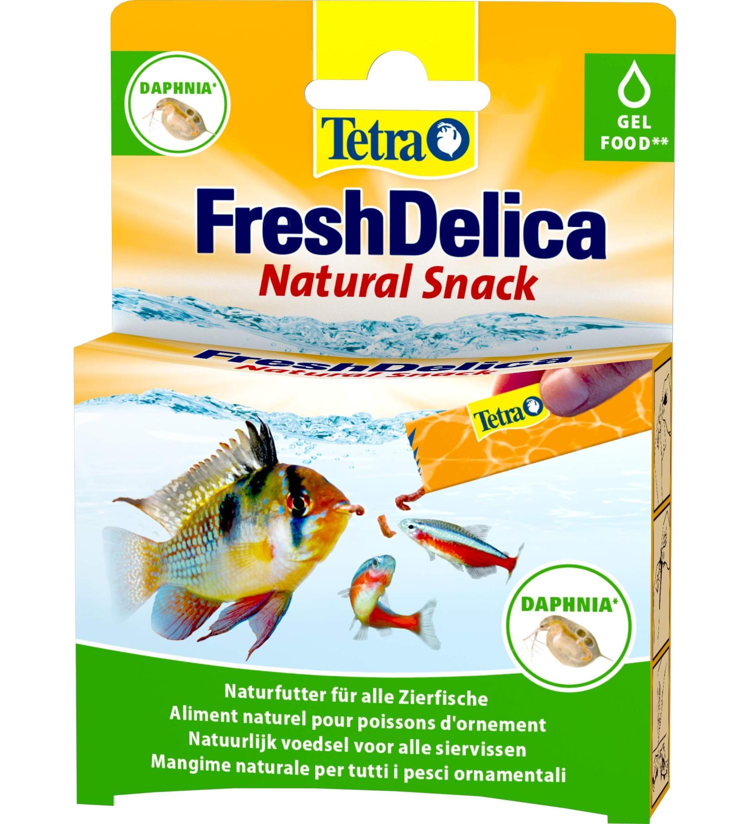 Tetra Freshdelica Daphnia - Natural Snack with Water Fleas for Decorative Fish | 16 x 3g Jelly Delicacies - 48g Pack - Buy Online on GoSupps.com