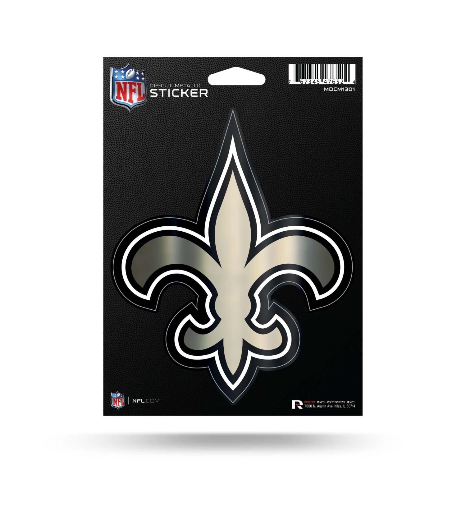 NFL New Orleans Saints Metallic Die Cut Sticker - Team Color - Buy Online on GoSupps.com